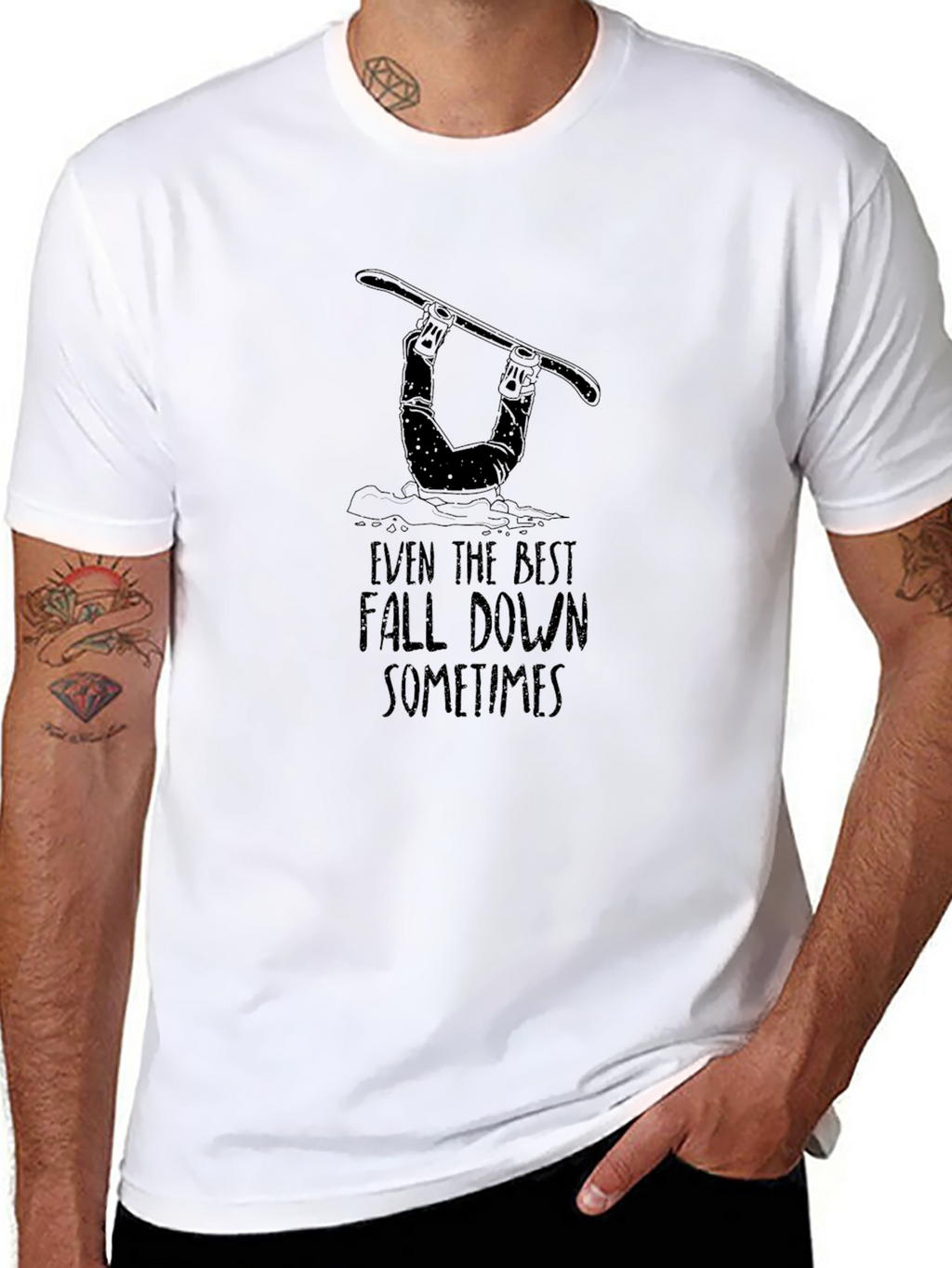 Funny Snowboarder T-Shirt - Even the Best Fall
