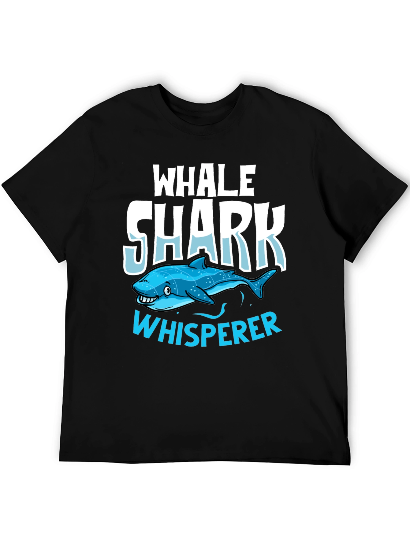 Whale Shark Whisperer Graphic Tee - Black Cotton T-Shirt