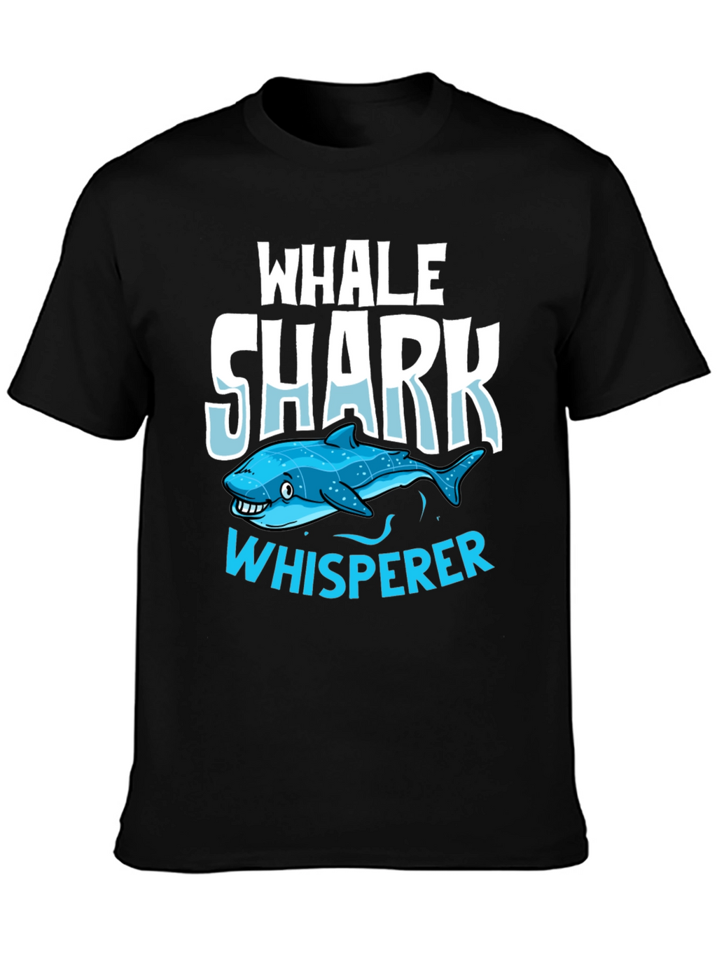 Whale Shark Whisperer Graphic Tee - Black Cotton T-Shirt