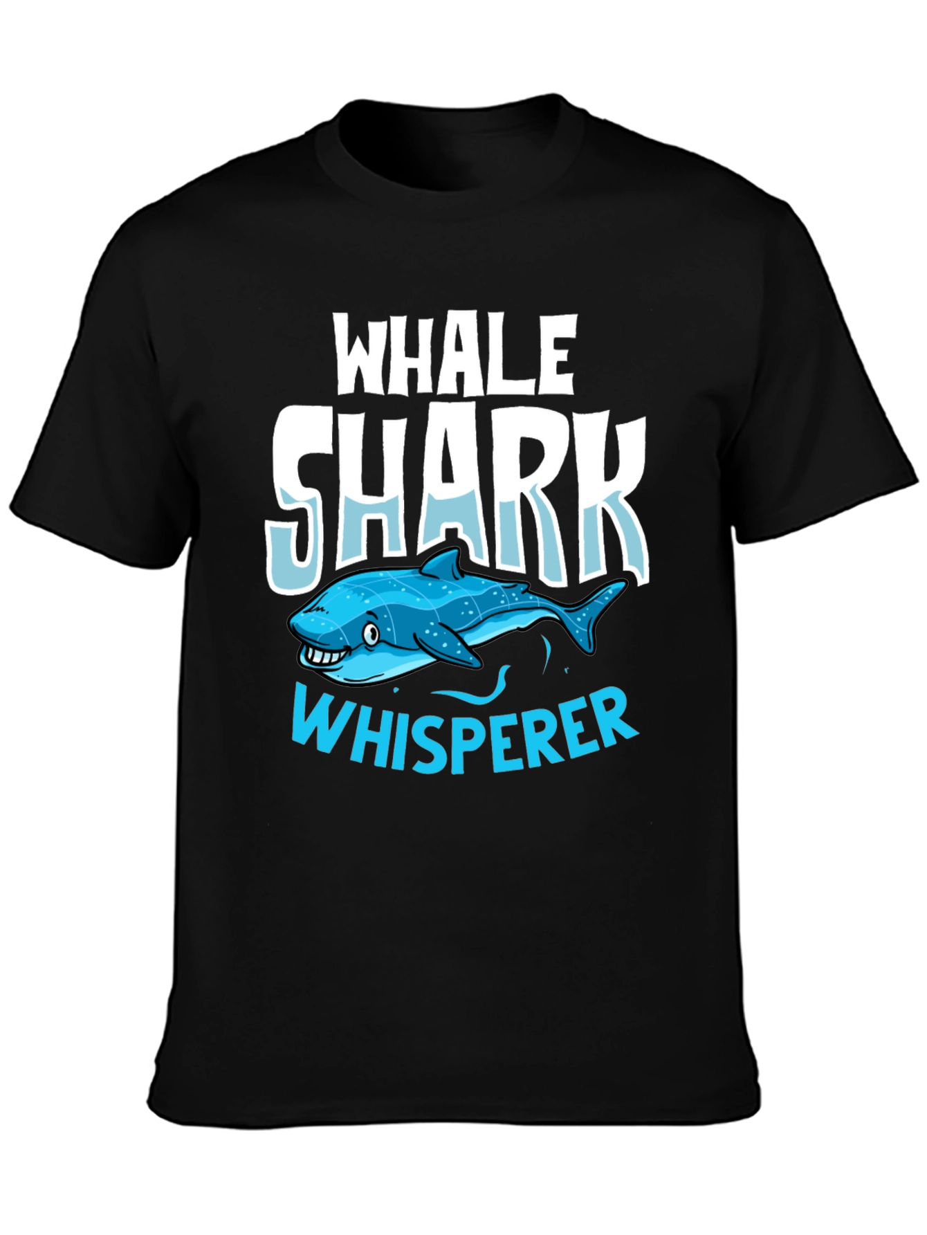 Whale Shark Whisperer Graphic Tee - Black Cotton T-Shirt