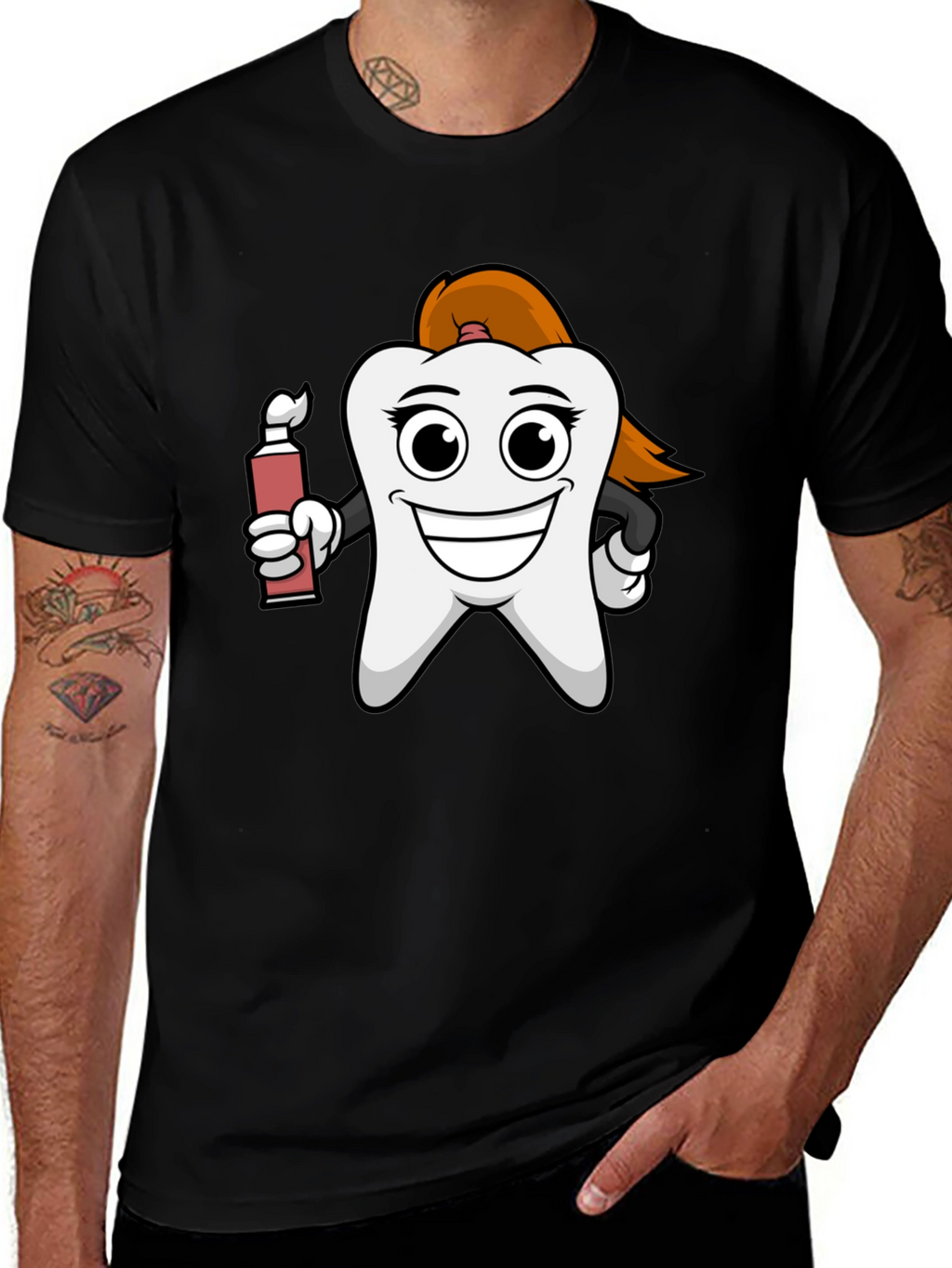 Dental Humor T-Shirt - Cartoon Tooth Design