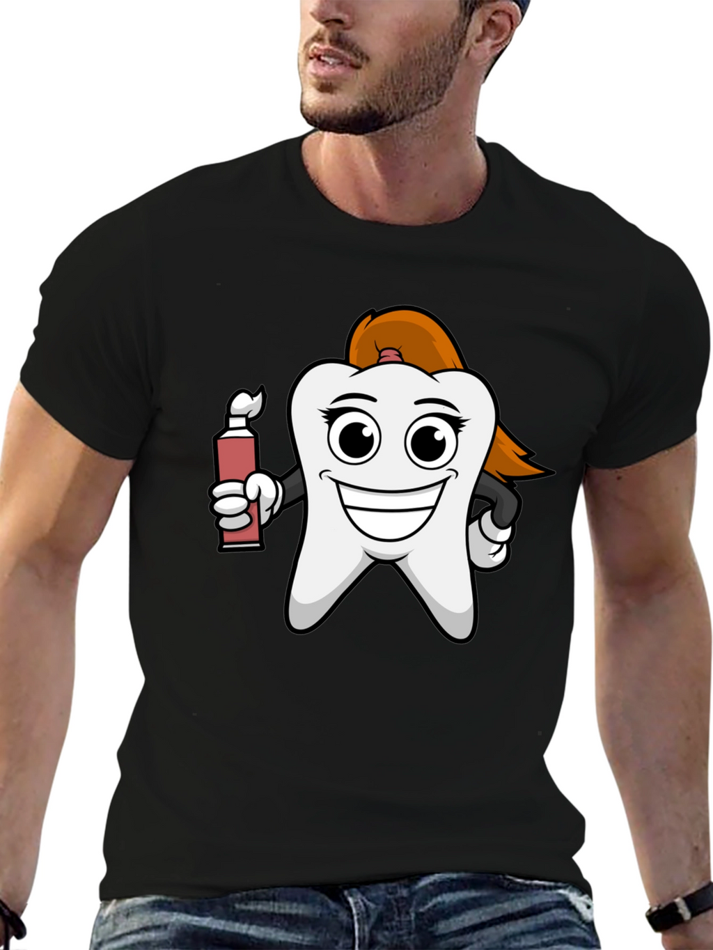 Dental Humor T-Shirt - Cartoon Tooth Design