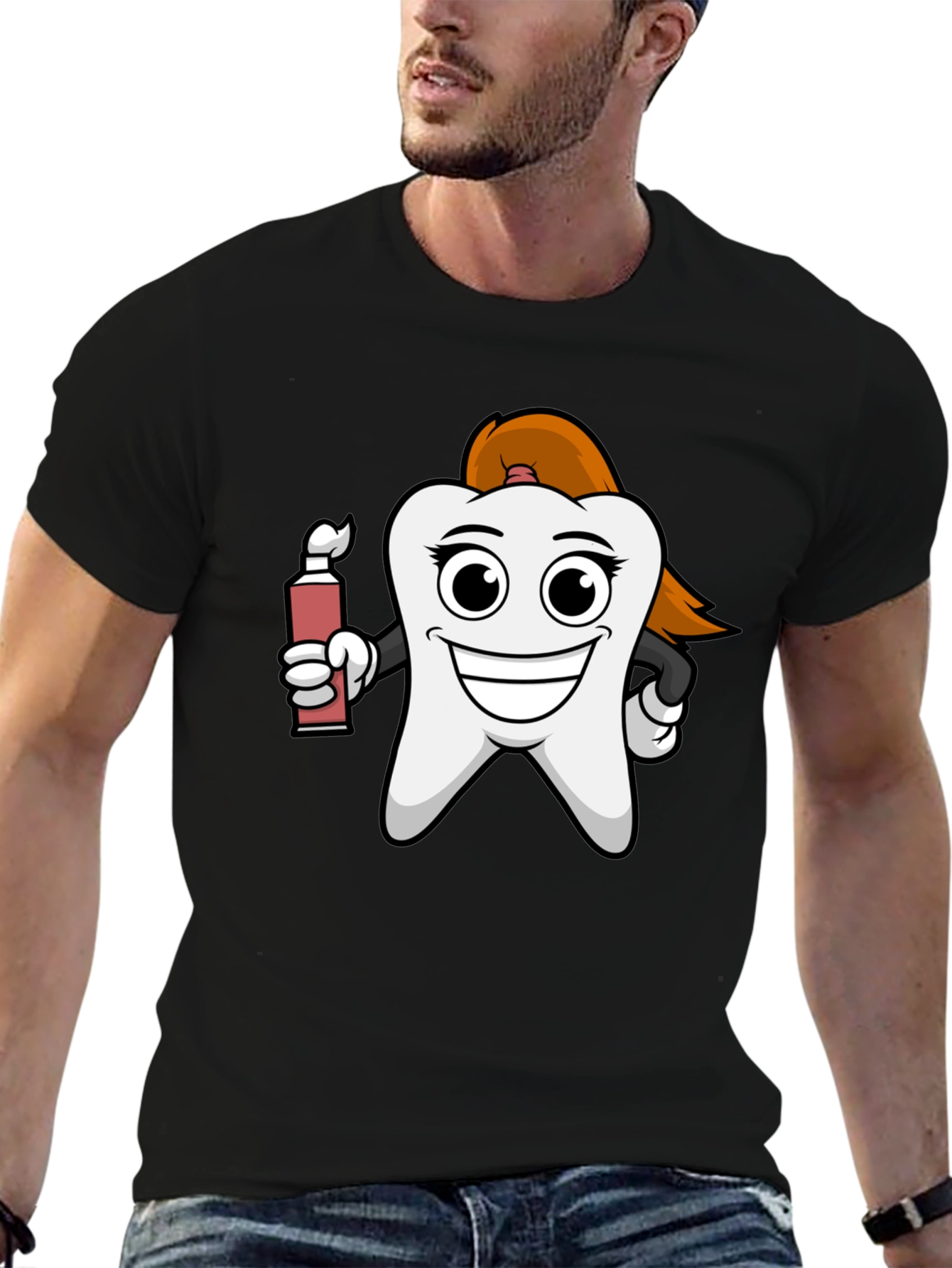 Dental Humor T-Shirt - Cartoon Tooth Design