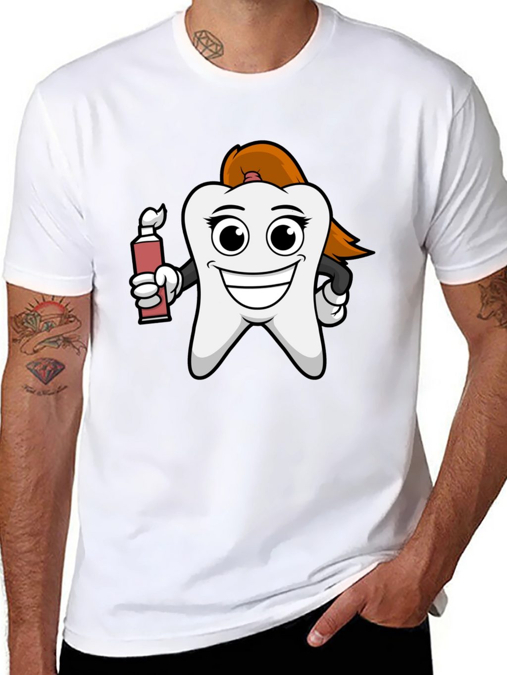 Dental Humor T-Shirt - Cartoon Tooth Design