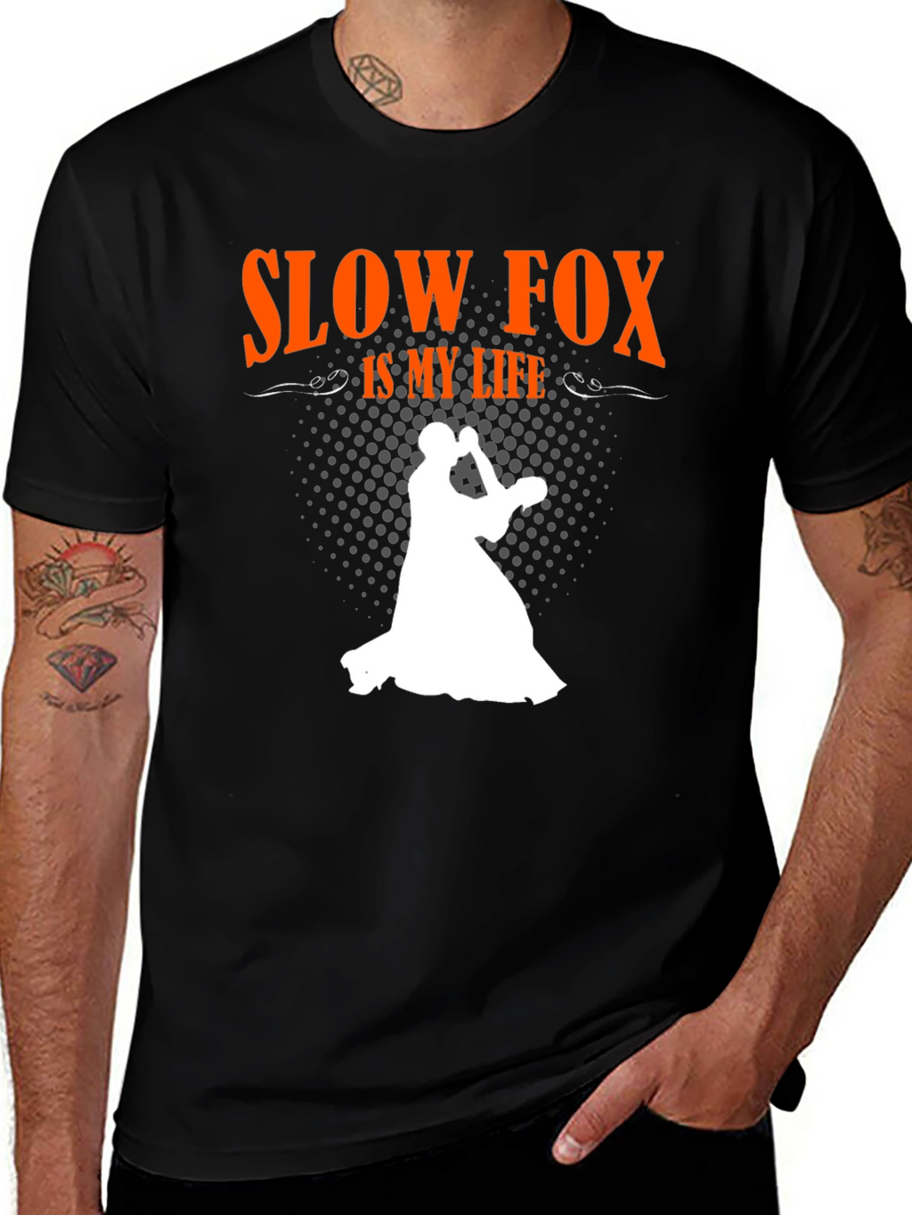 Slow Fox is My Life Black T-Shirt