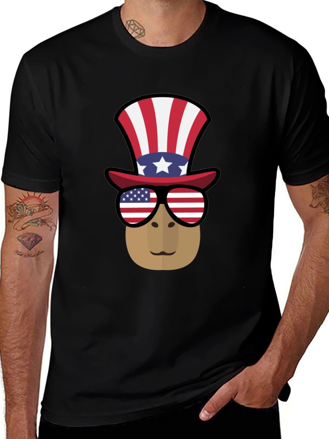 Patriotic Platypus T-Shirt - USA Themed Graphic Tee