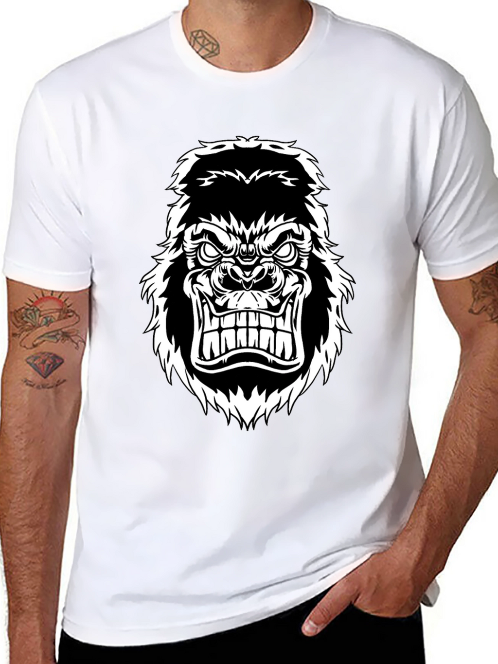 Mens Gorilla Graphic Tee - Black