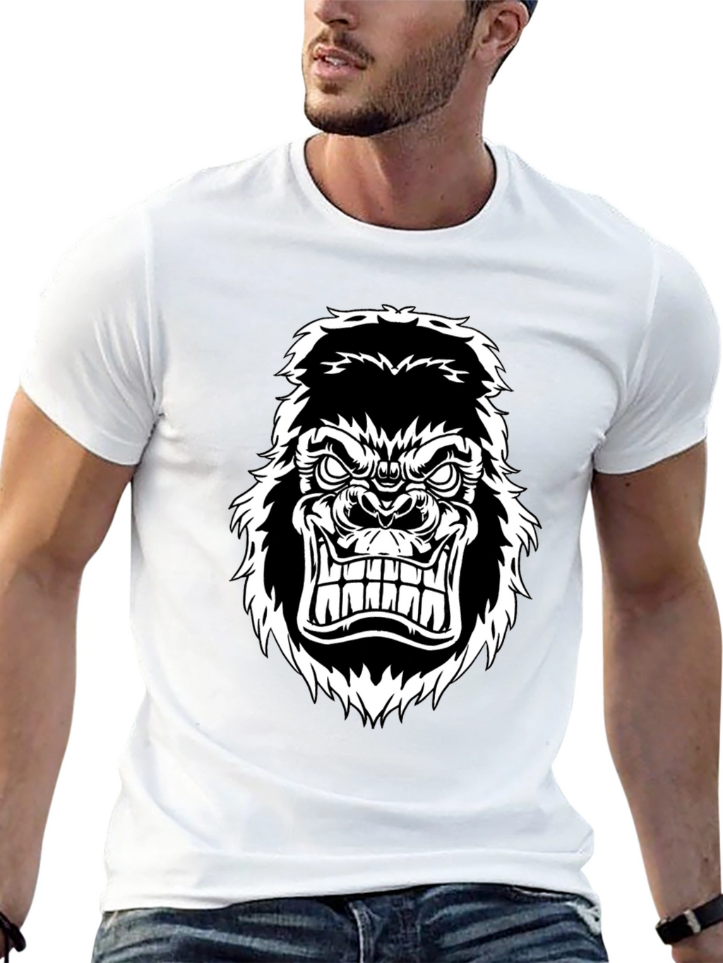 Mens Gorilla Graphic Tee - Black