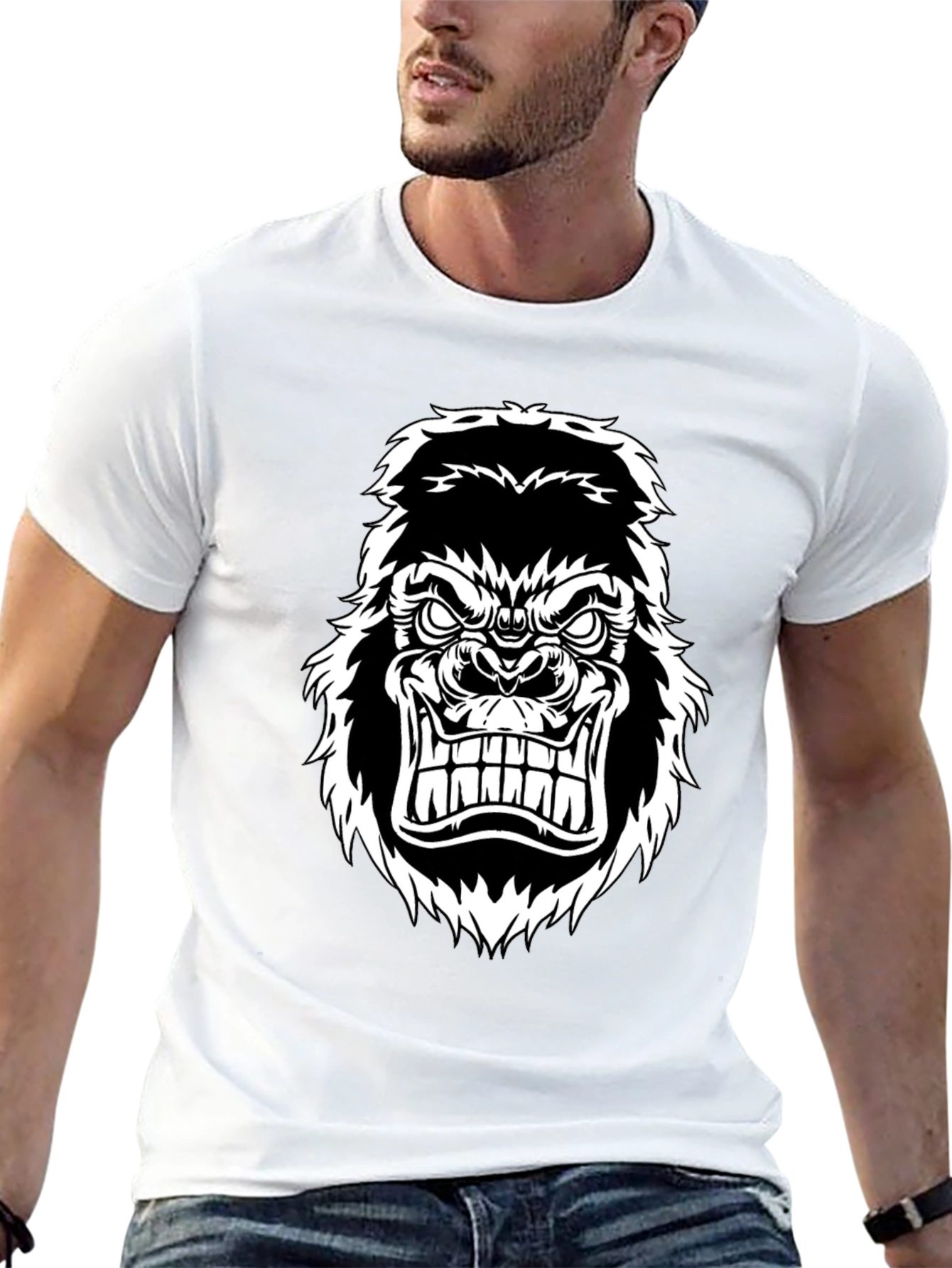Mens Gorilla Graphic Tee - Black