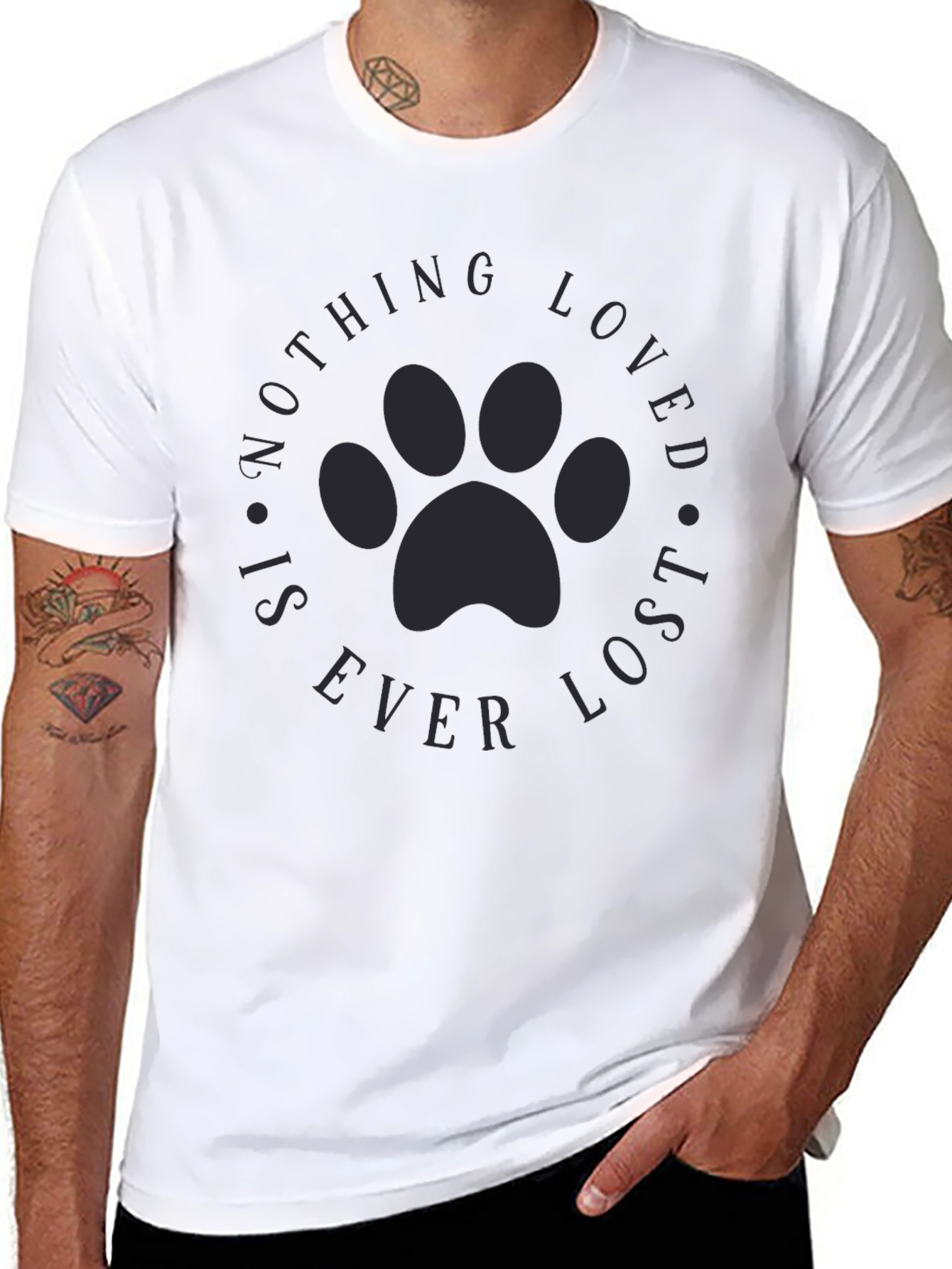 Paw Print Nothing Loved is Ever Lost T-Shirt