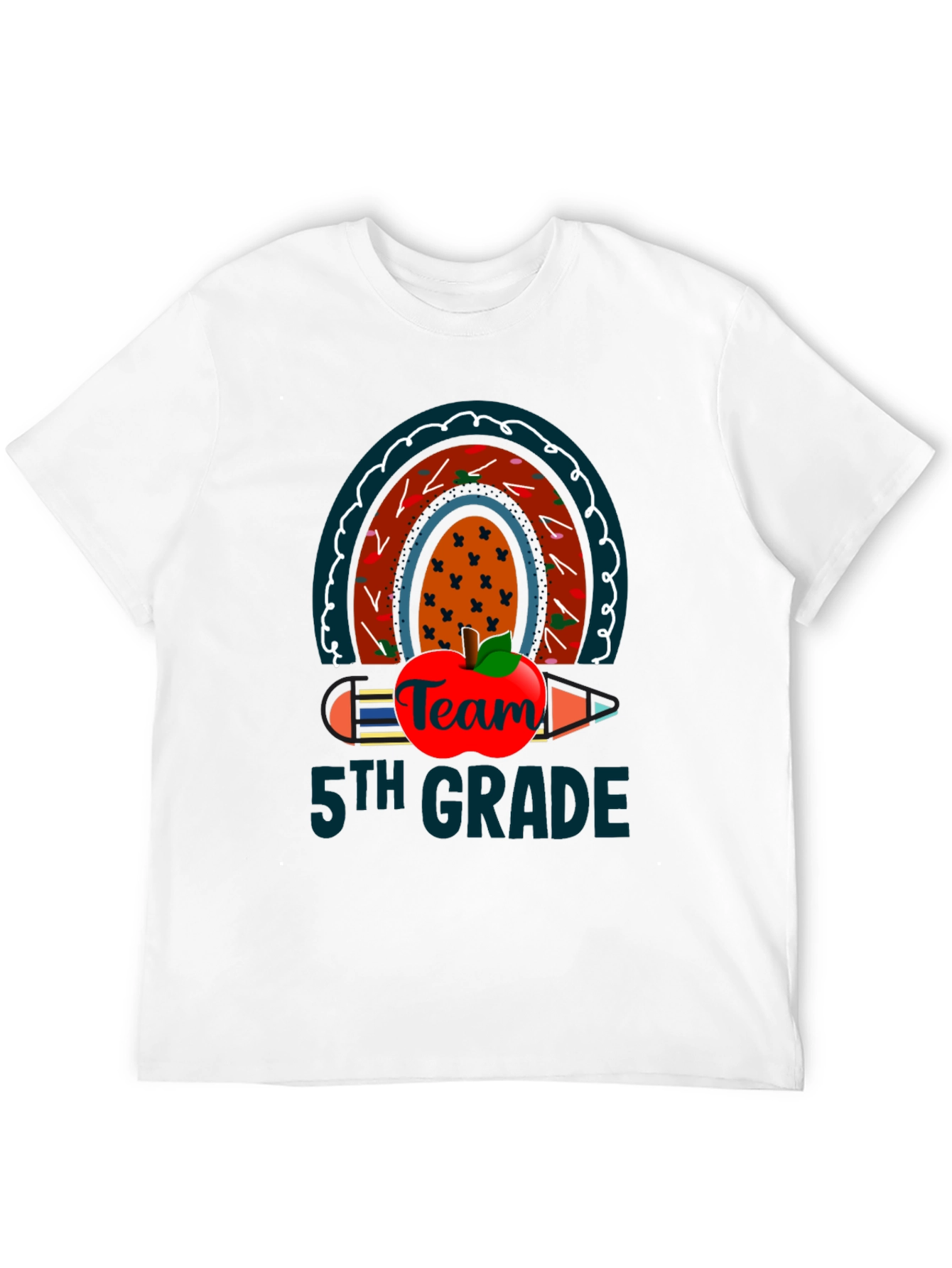 5th Grade Team Rainbow Apple T-Shirt