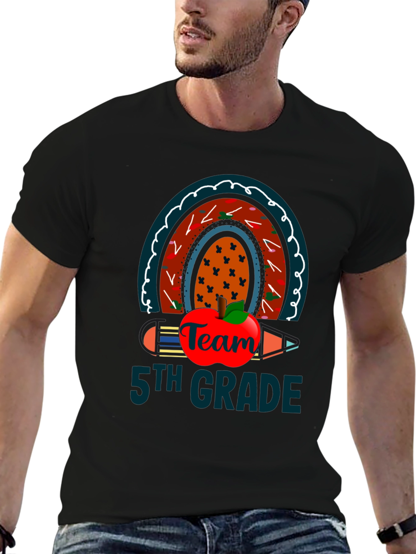 5th Grade Team Rainbow Apple T-Shirt