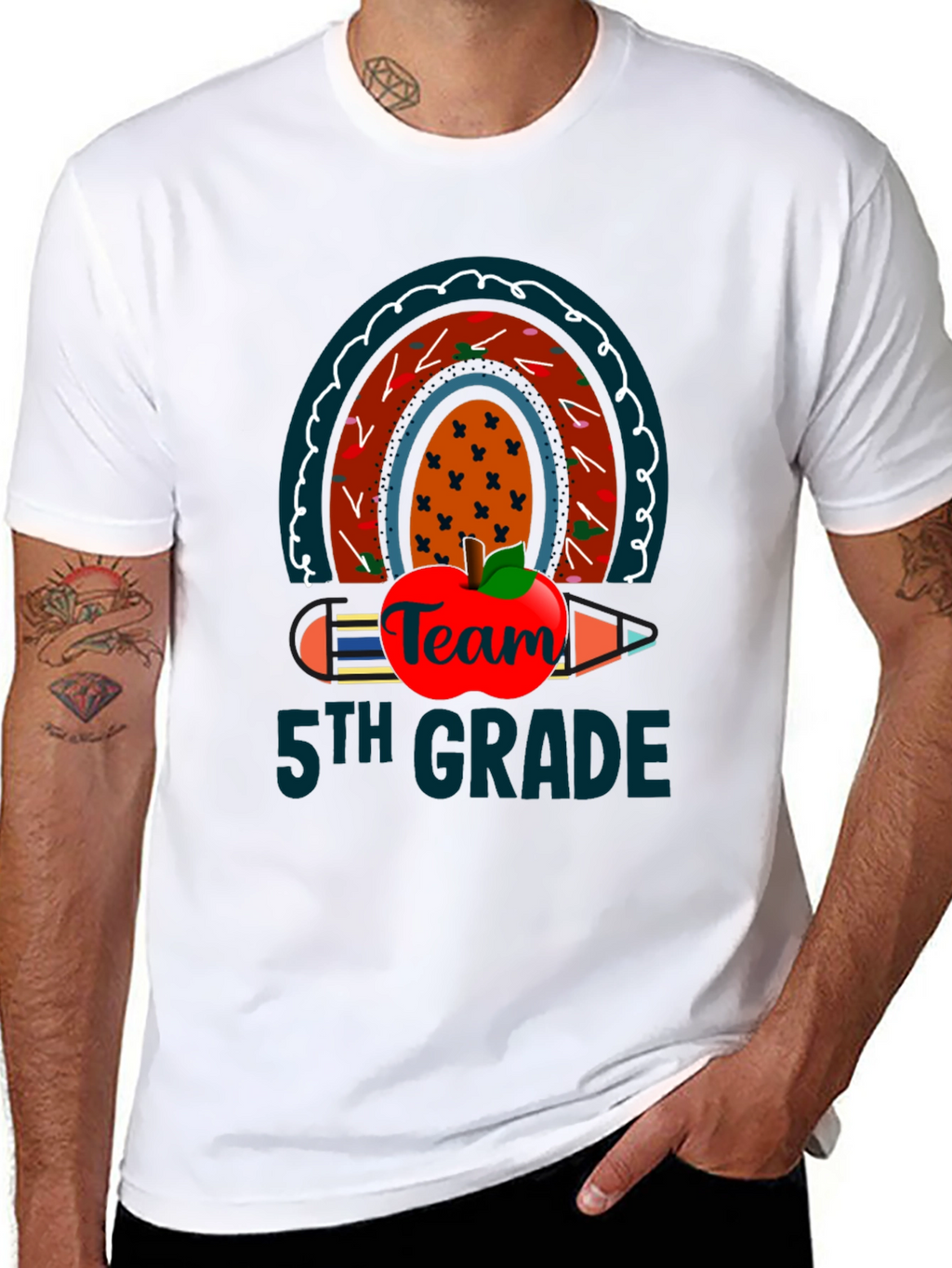 5th Grade Team Rainbow Apple T-Shirt