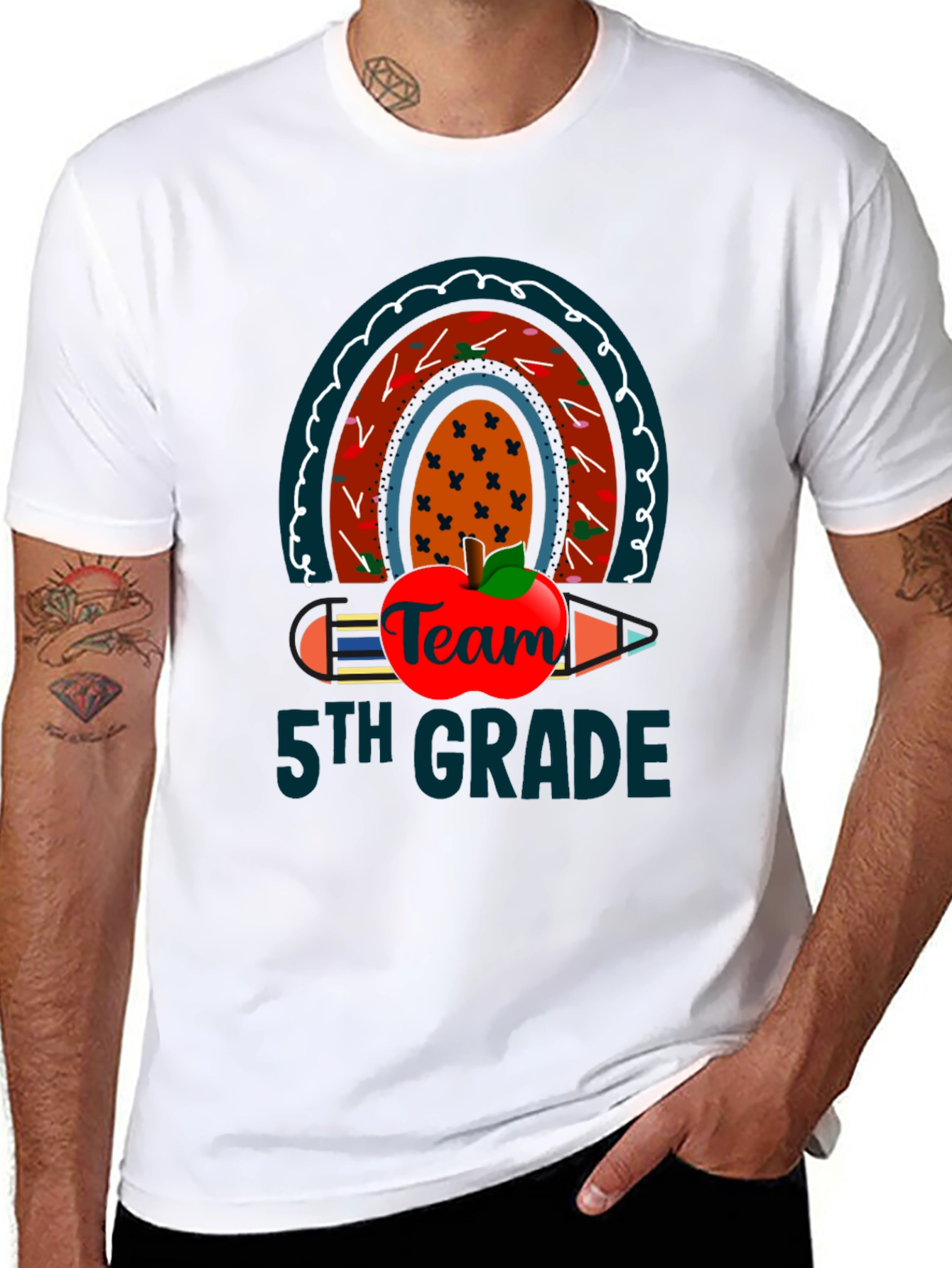 5th Grade Team Rainbow Apple T-Shirt