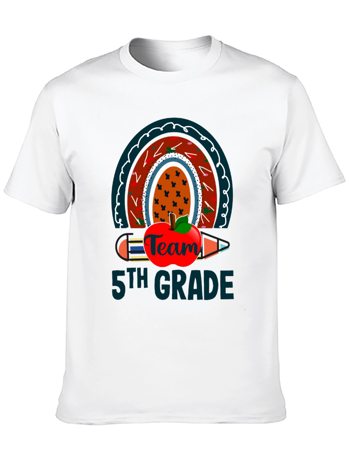 5th Grade Team Rainbow Apple T-Shirt