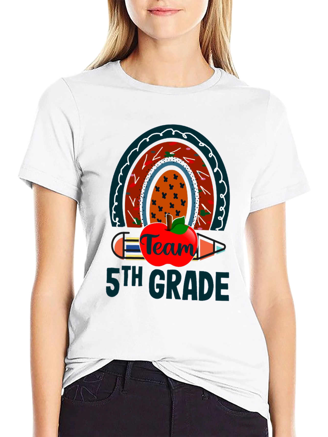 5th Grade Team Rainbow Apple T-Shirt