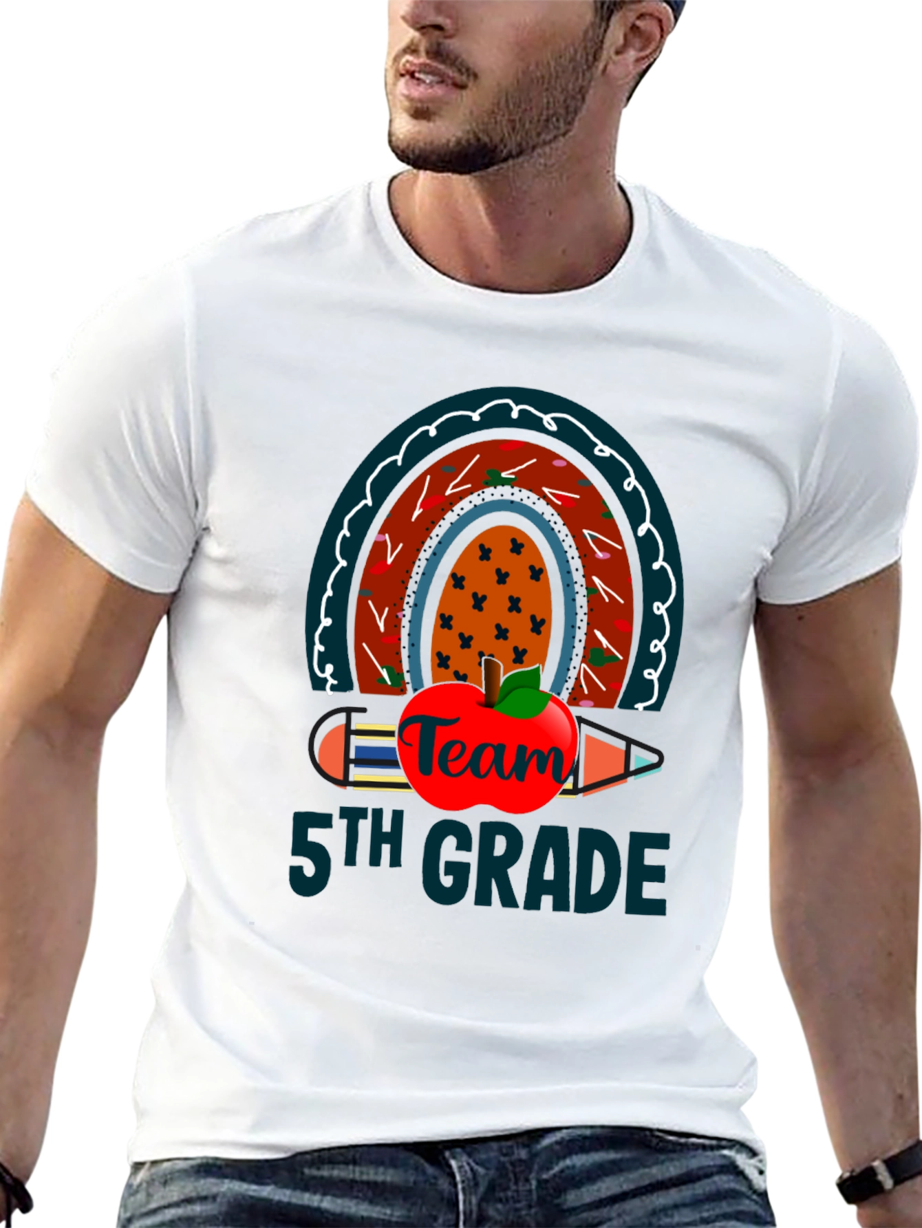 5th Grade Team Rainbow Apple T-Shirt
