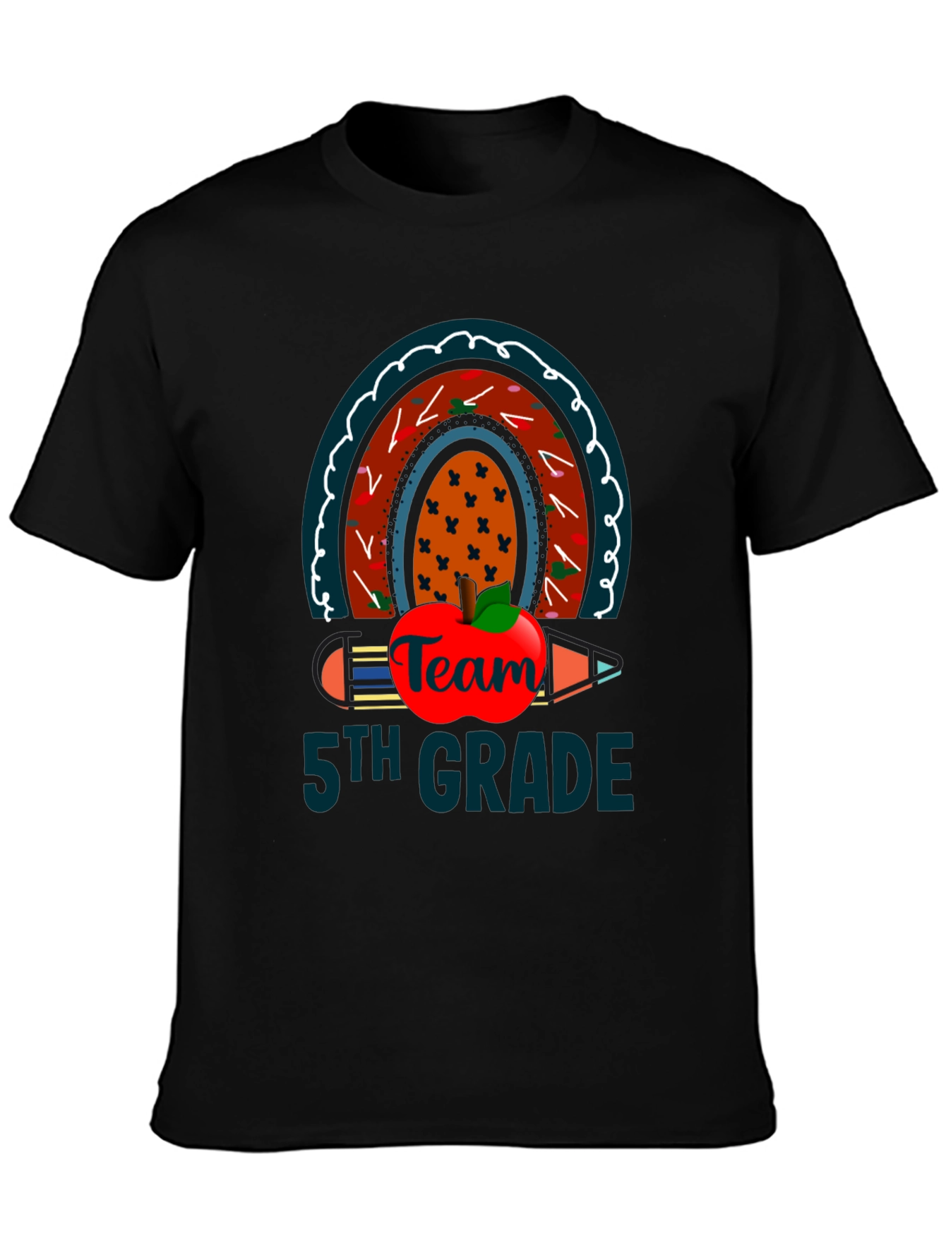 5th Grade Team Rainbow Apple T-Shirt