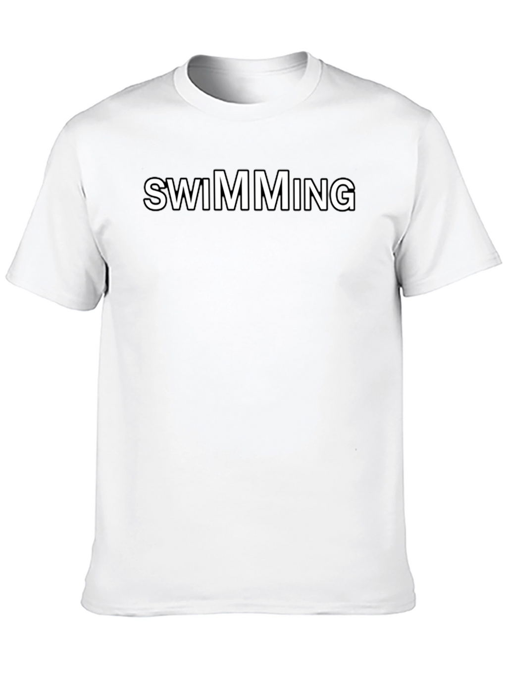 Swimming Graphic Tee - Black Cotton Blend Shirt