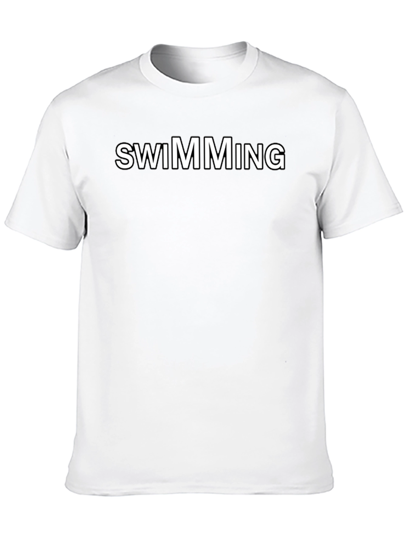 Swimming Graphic Tee - Black Cotton Blend Shirt