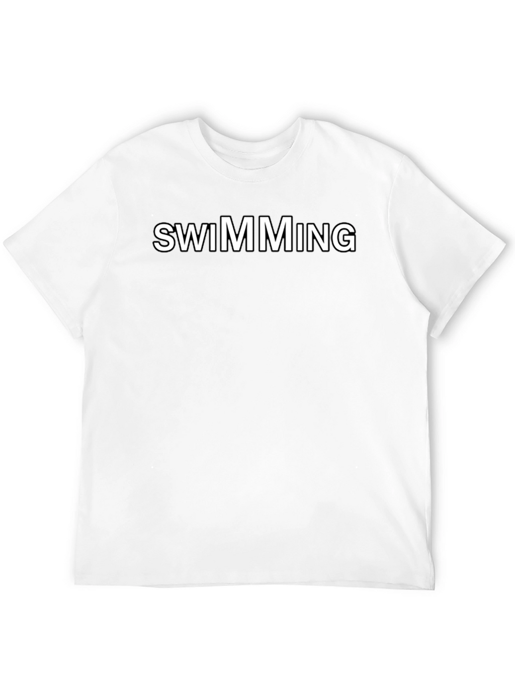 Swimming Graphic Tee - Black Cotton Blend Shirt