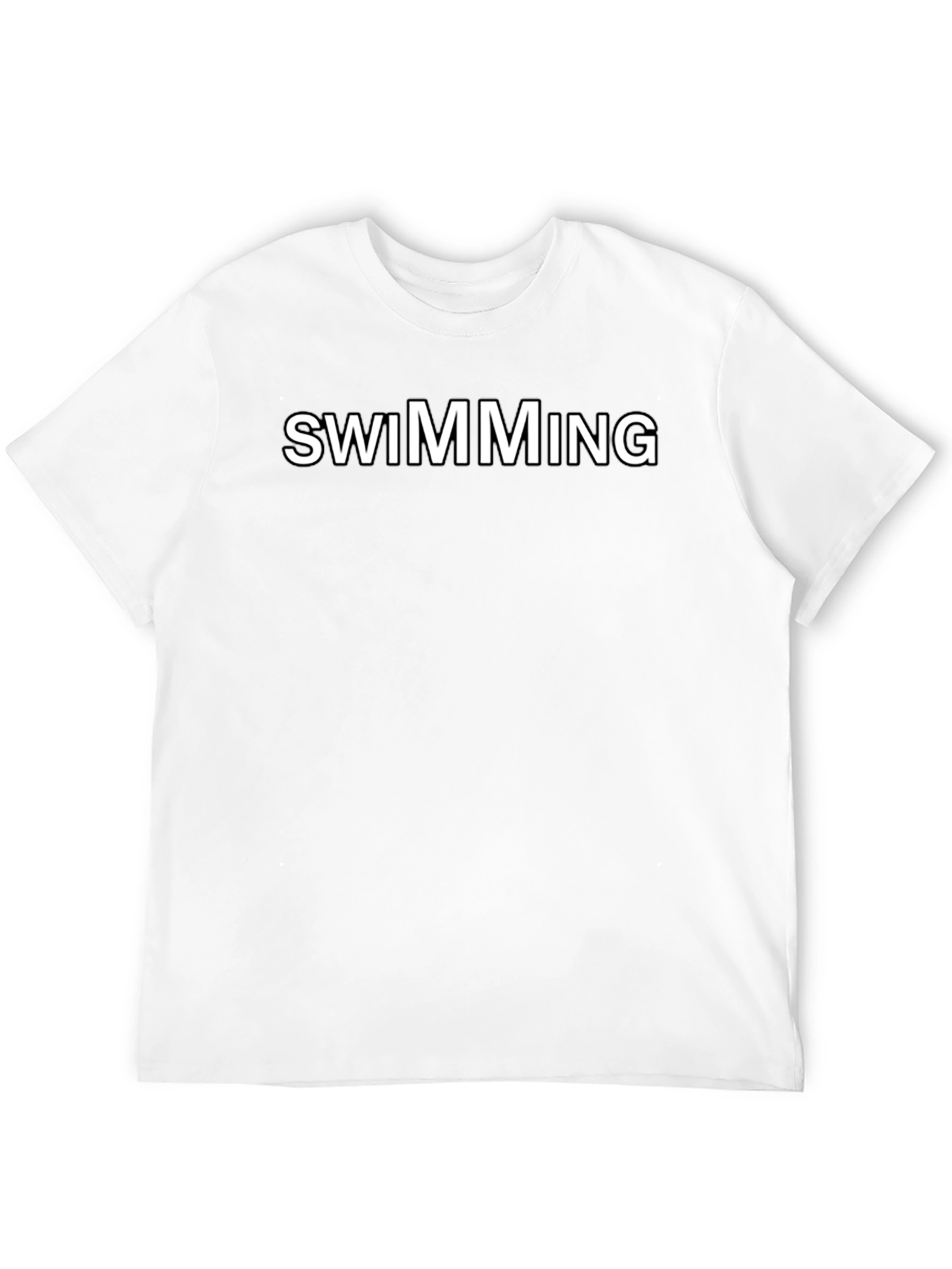Swimming Graphic Tee - Black Cotton Blend Shirt