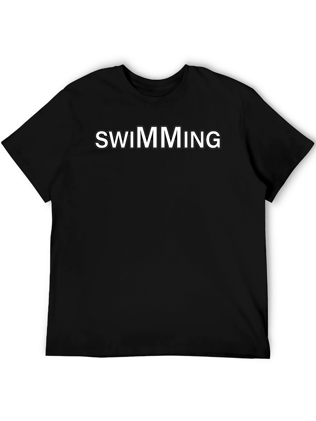 Swimming Graphic Tee - Black Cotton Blend Shirt