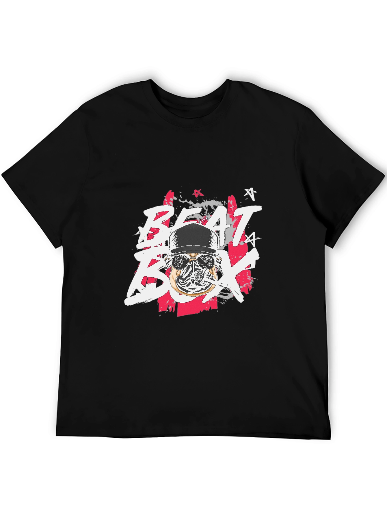 Beat Box Graphic Print Black T-Shirt