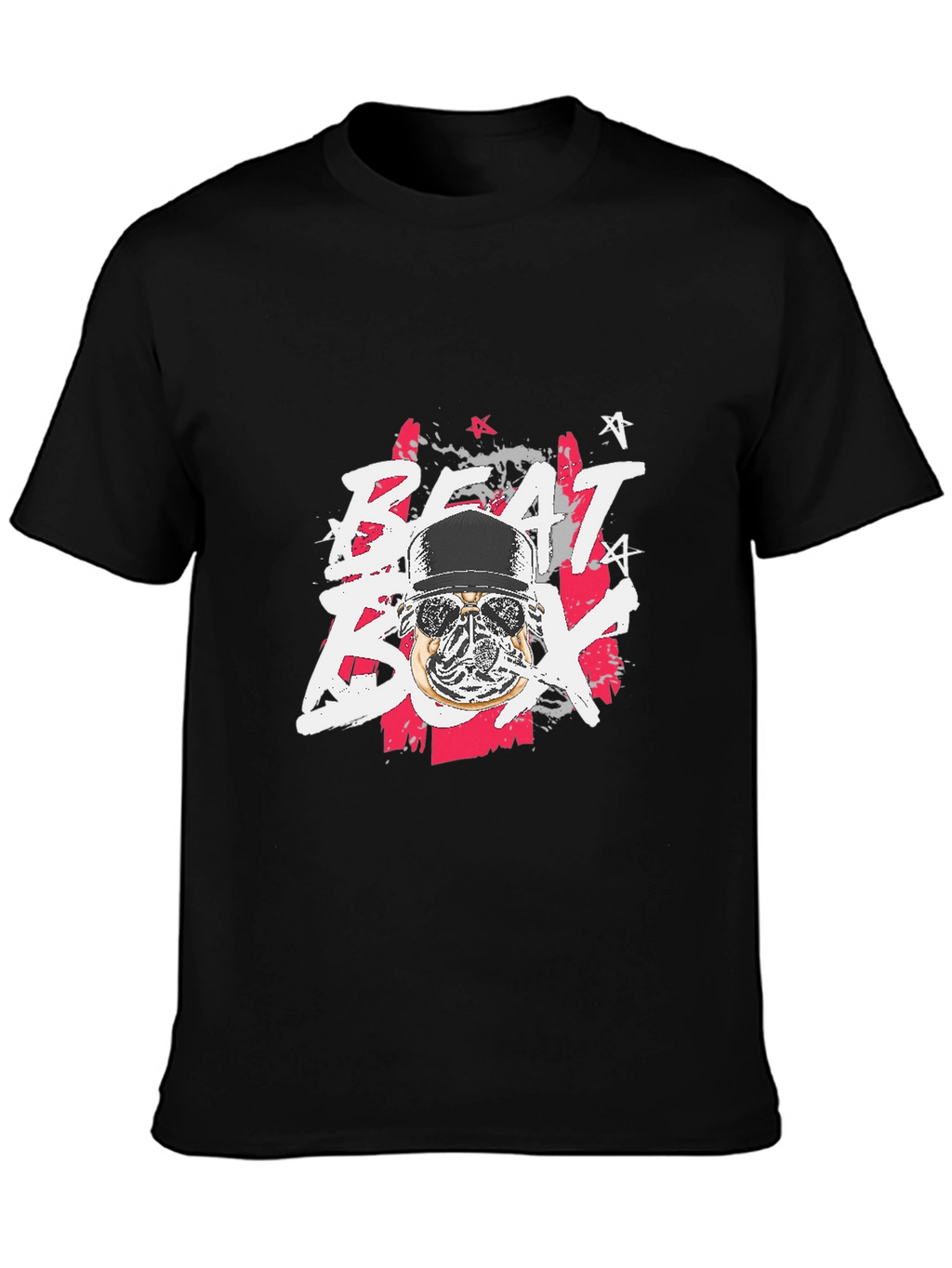 Beat Box Graphic Print Black T-Shirt