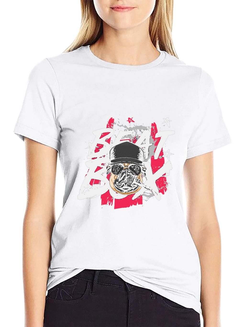 Beat Box Graphic Print Black T-Shirt
