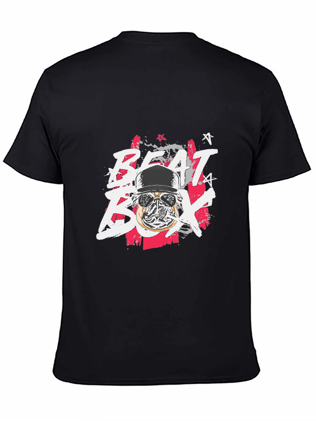 Beat Box Graphic Print Black T-Shirt