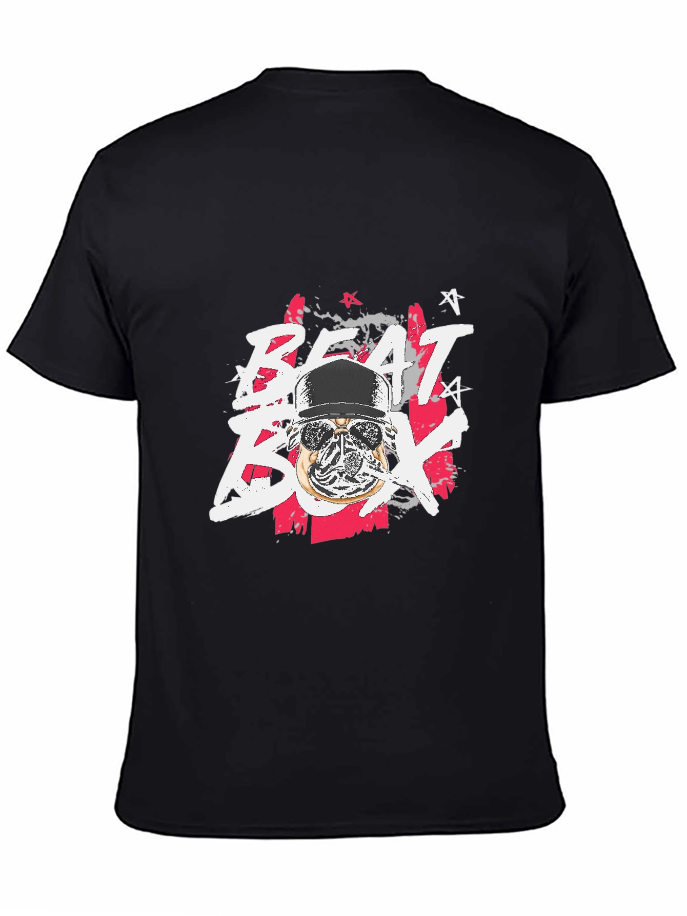 Beat Box Graphic Print Black T-Shirt