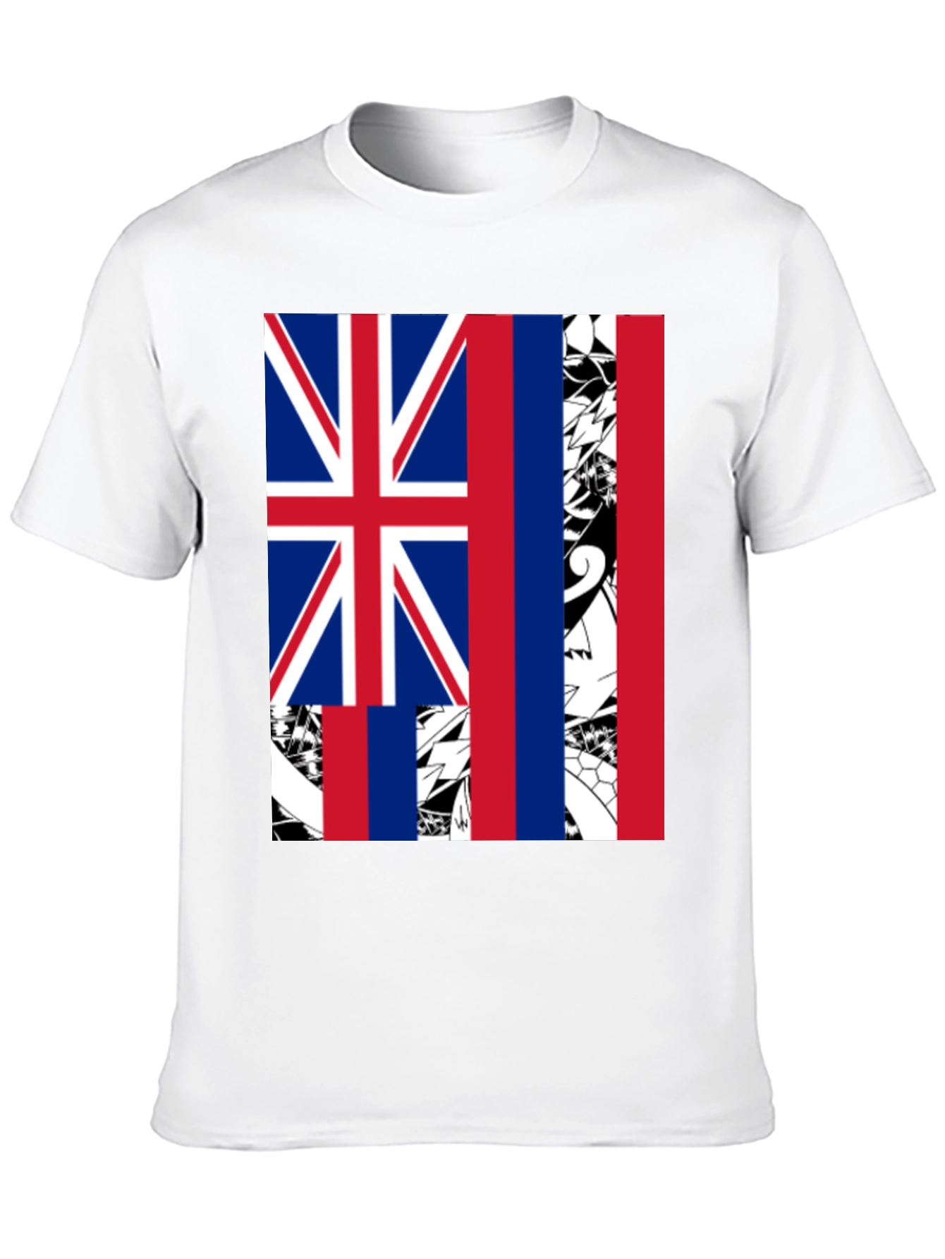 Hawaii Flag Graphic Tee - Mens Black T-Shirt
