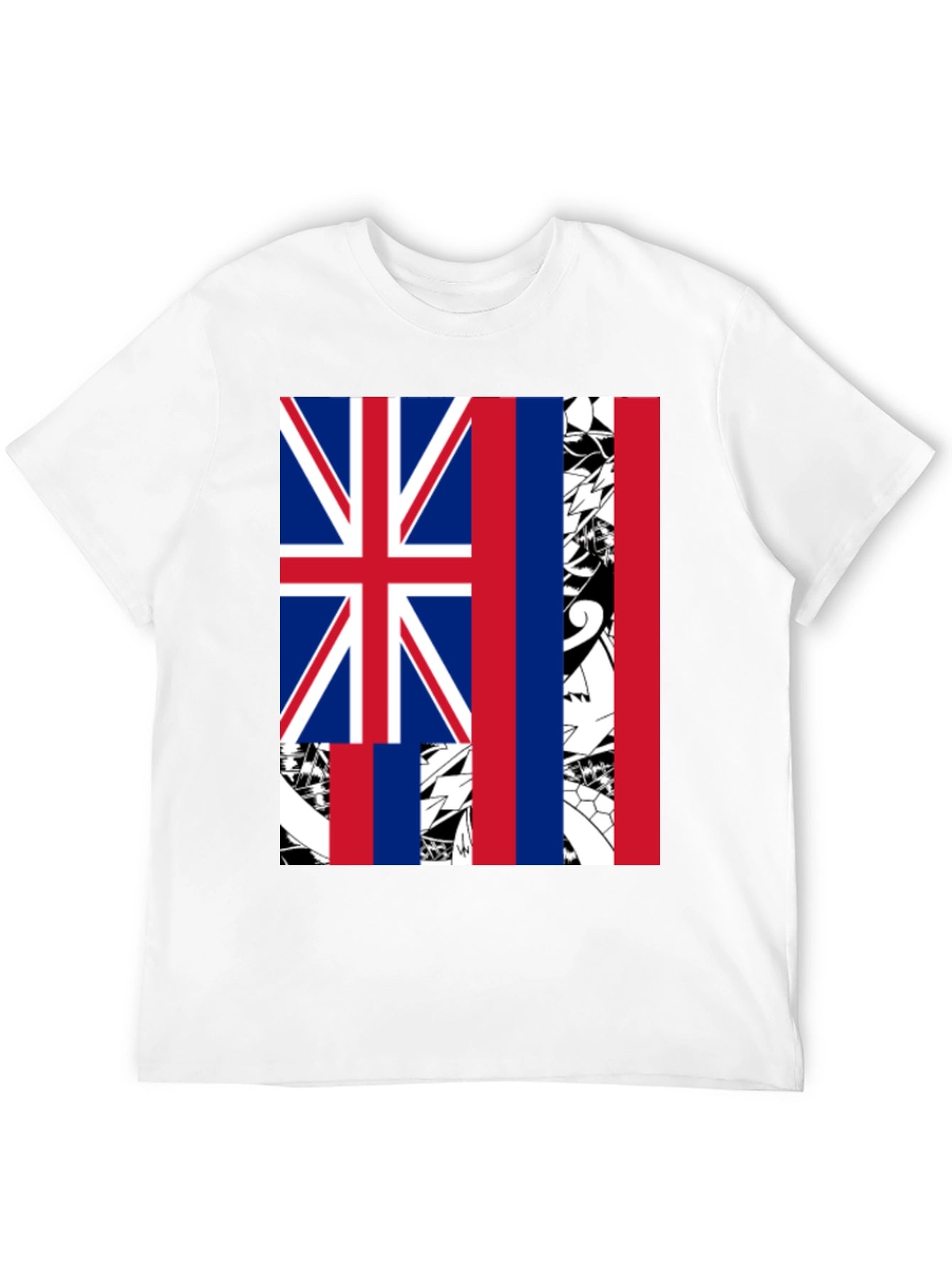 Hawaii Flag Graphic Tee - Mens Black T-Shirt