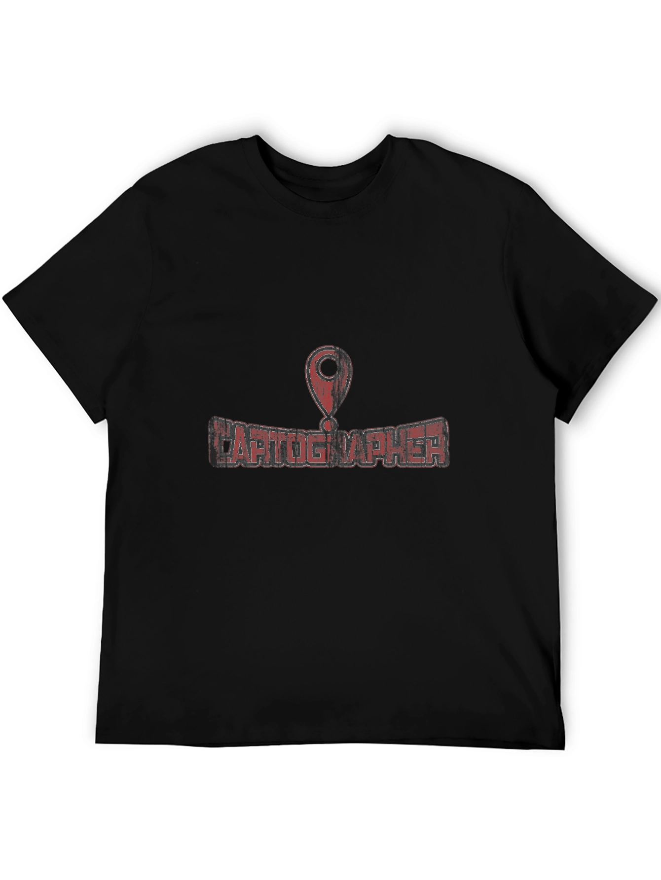 Cartographer Graphic Tee - Black Cotton Map Lover T-Shirt
