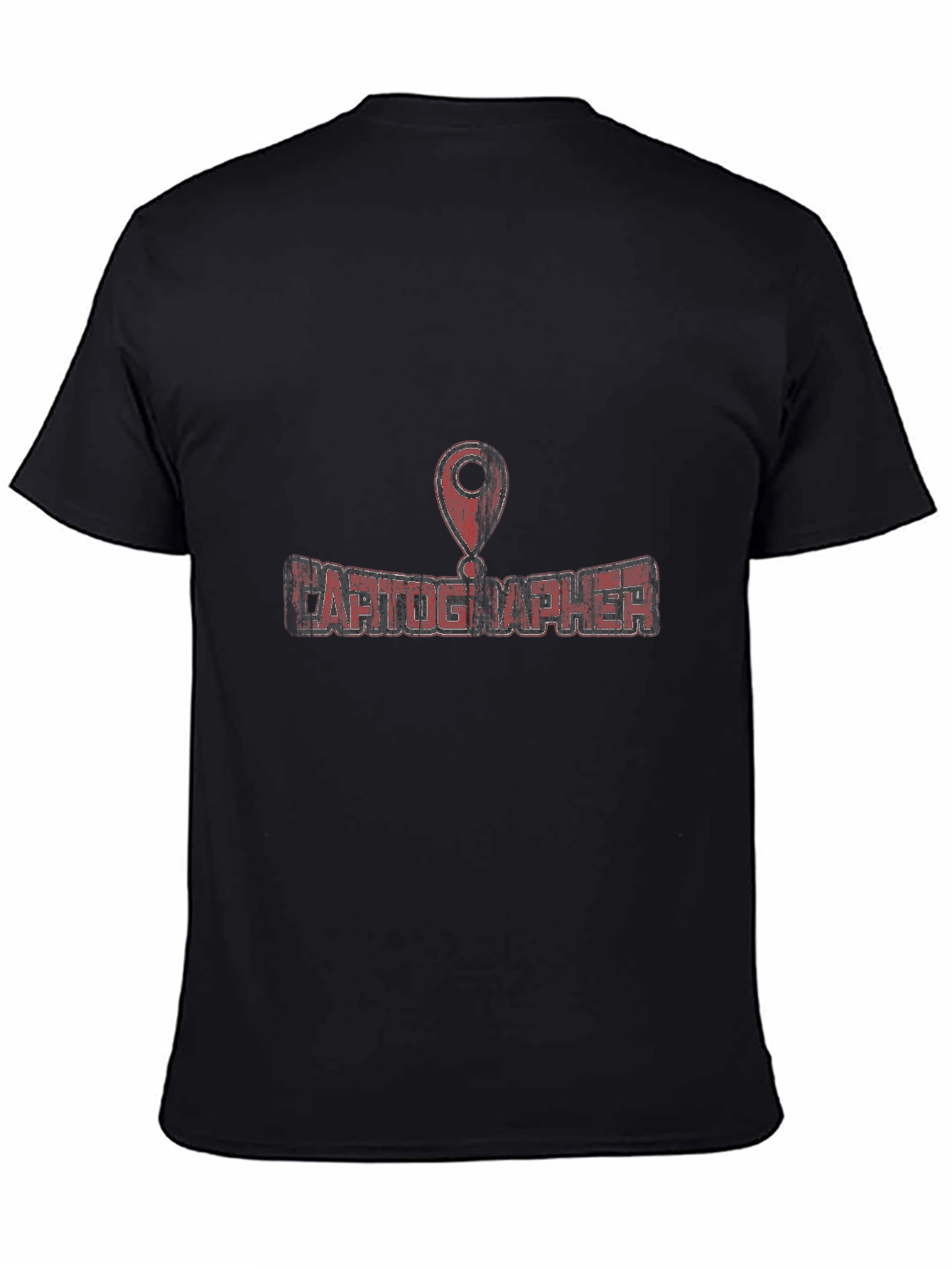 Cartographer Graphic Tee - Black Cotton Map Lover T-Shirt
