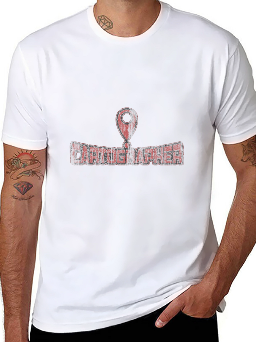 Cartographer Graphic Tee - Black Cotton Map Lover T-Shirt