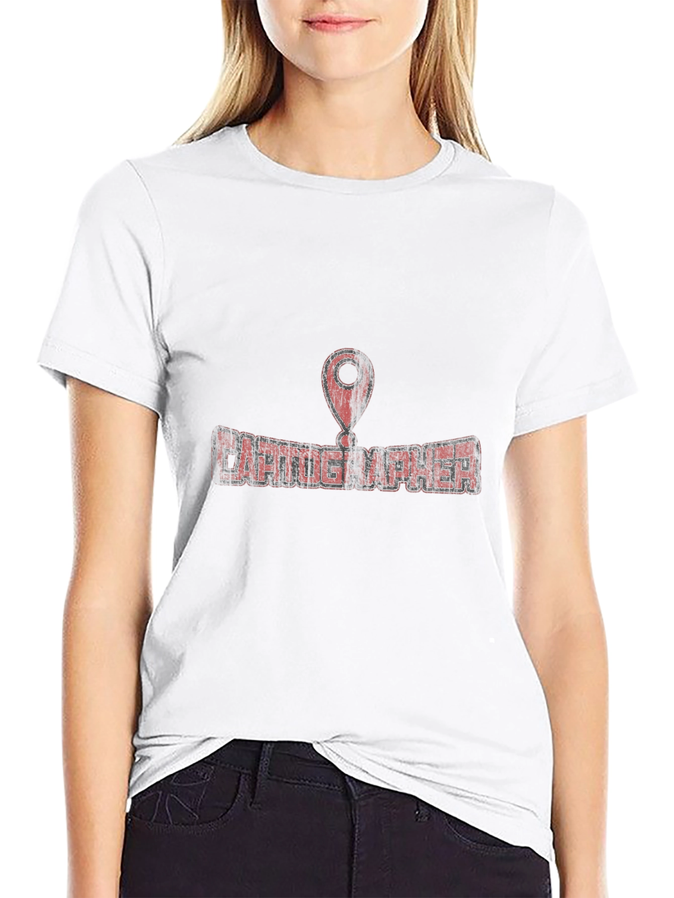Cartographer Graphic Tee - Black Cotton Map Lover T-Shirt