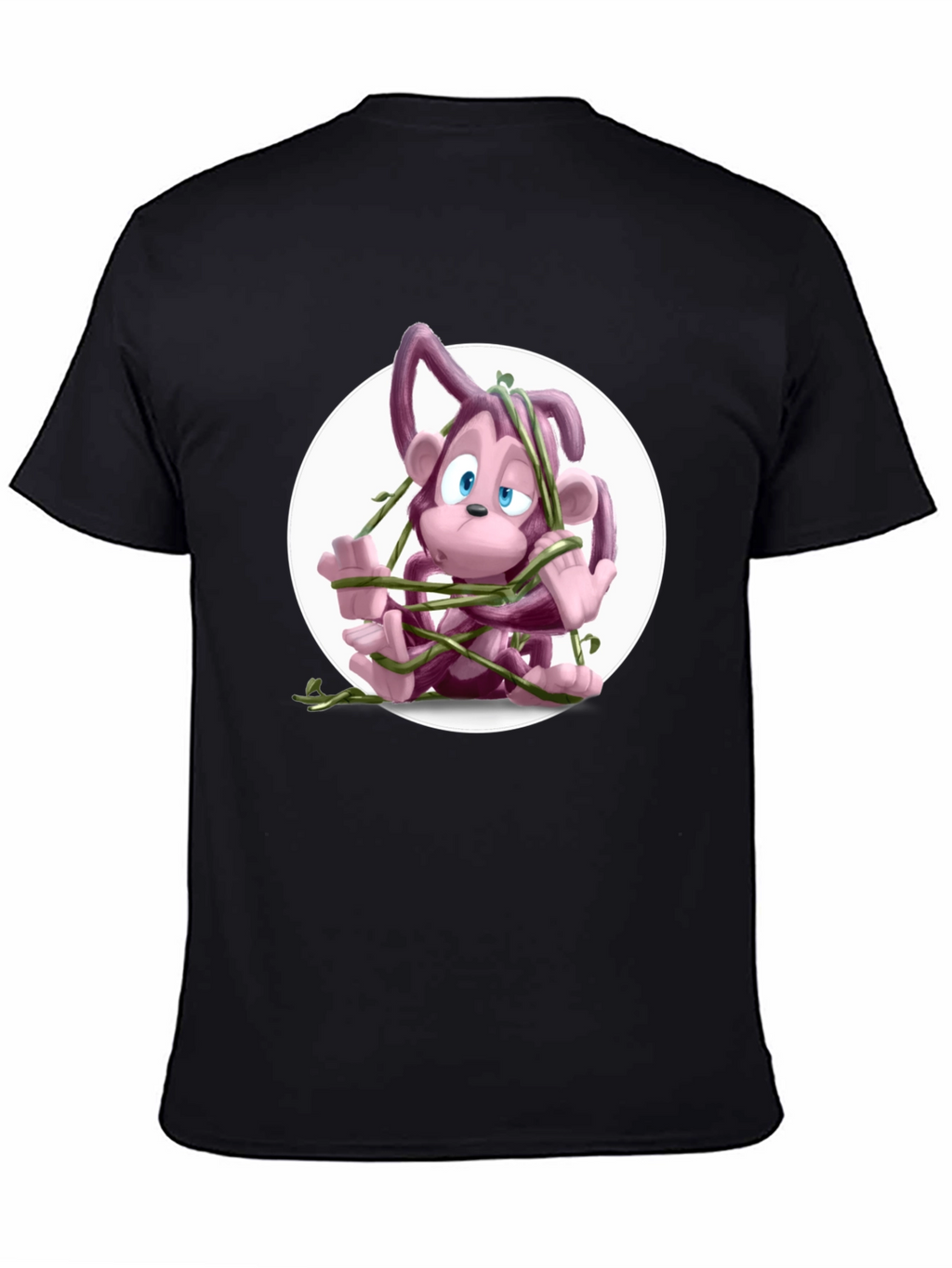 Cartoon Monkey Vines Graphic Tee - Casual Cool