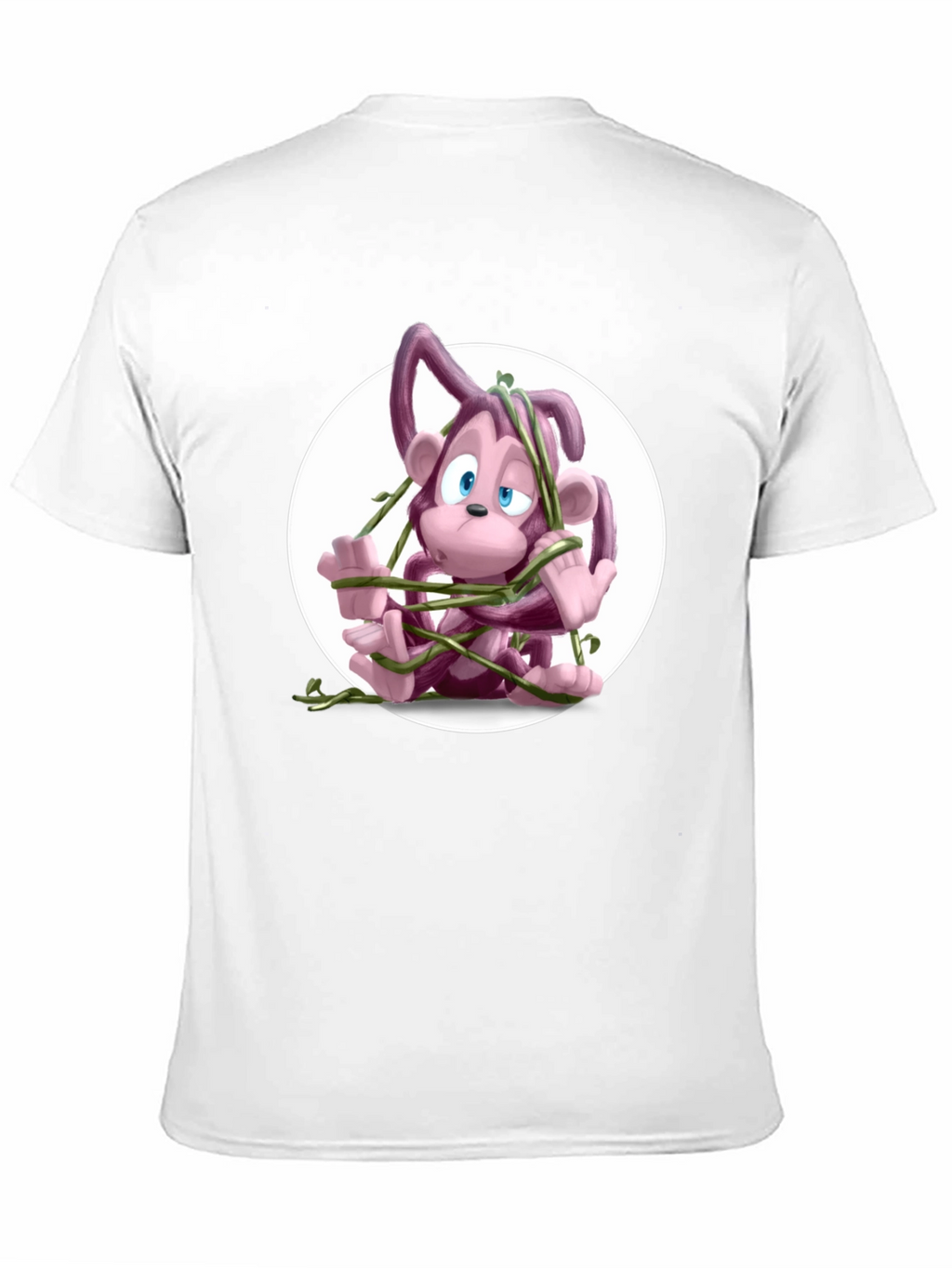 Cartoon Monkey Vines Graphic Tee - Casual Cool
