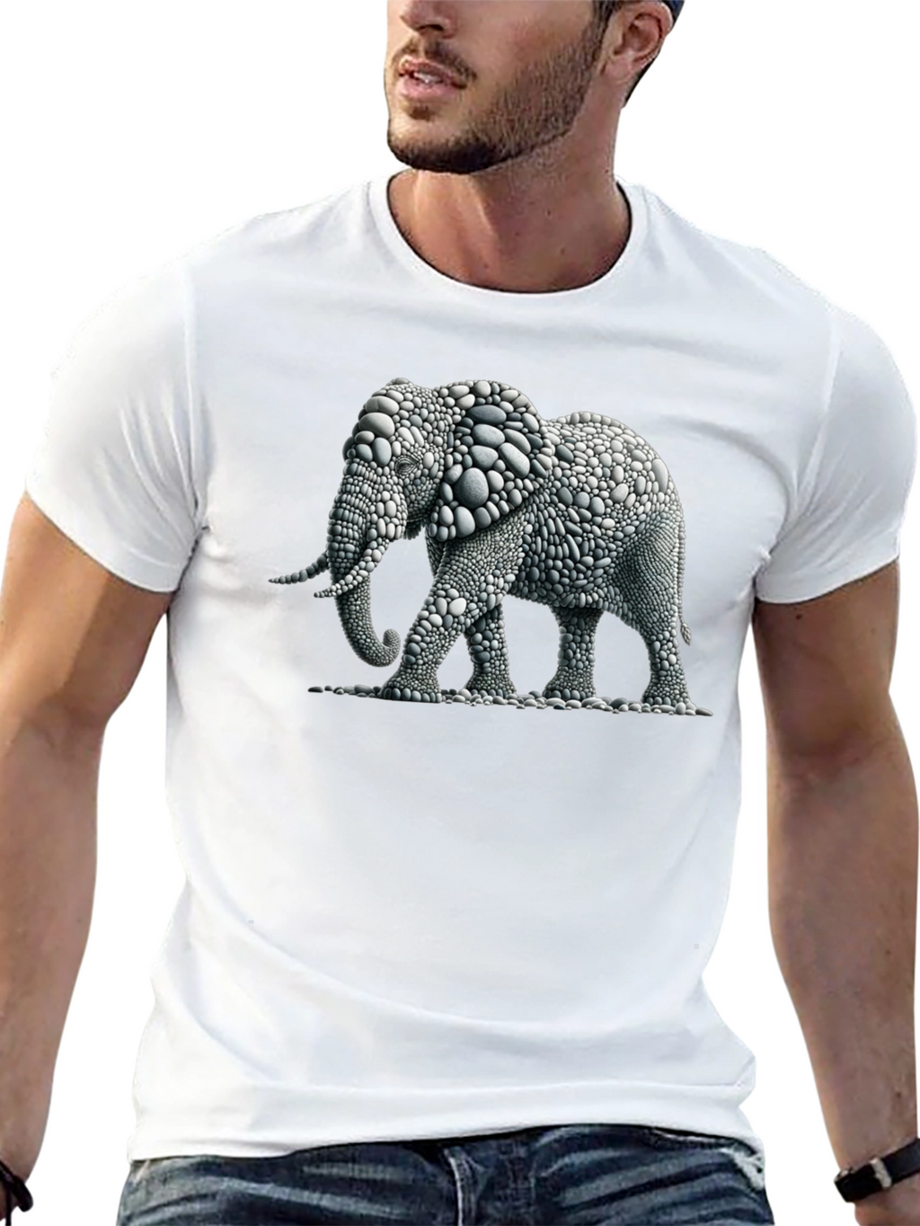 Elephant Pebble Art T-Shirt