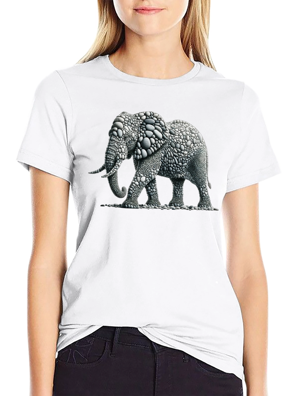 Elephant Pebble Art T-Shirt