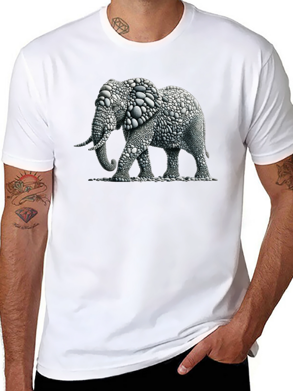 Elephant Pebble Art T-Shirt