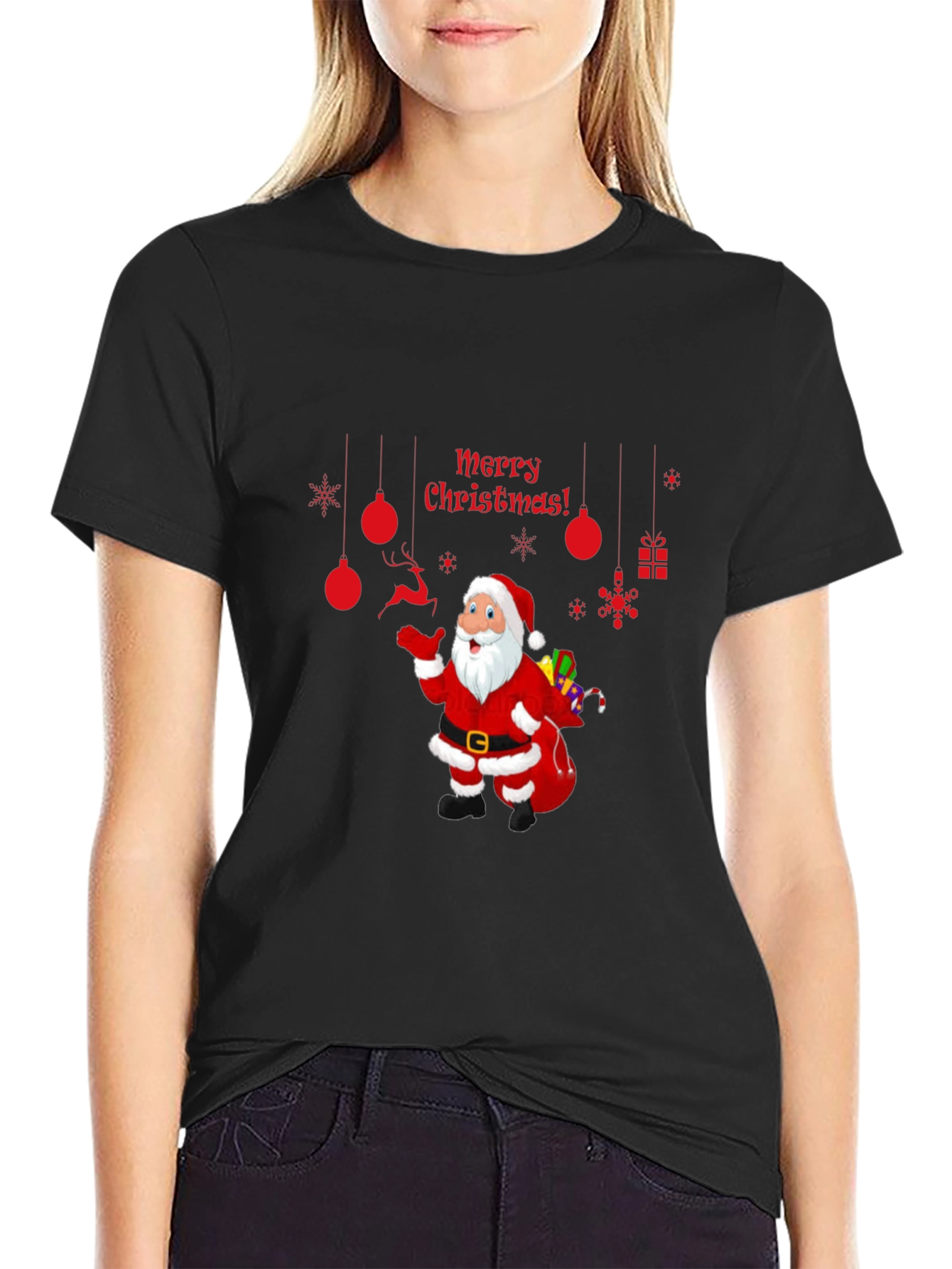 Festive Santa T-Shirt - Merry Christmas Graphic Tee
