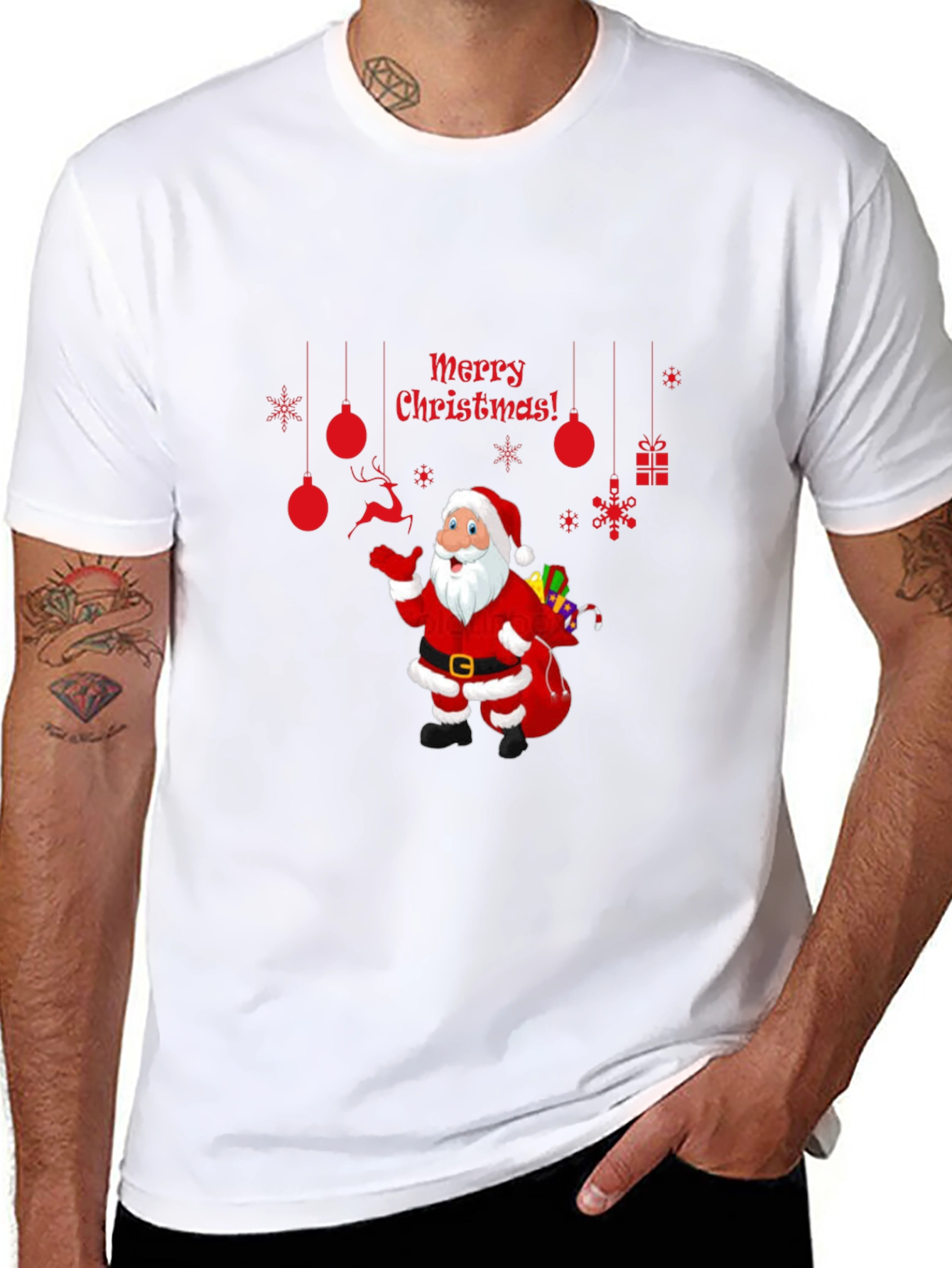 Festive Santa T-Shirt - Merry Christmas Graphic Tee