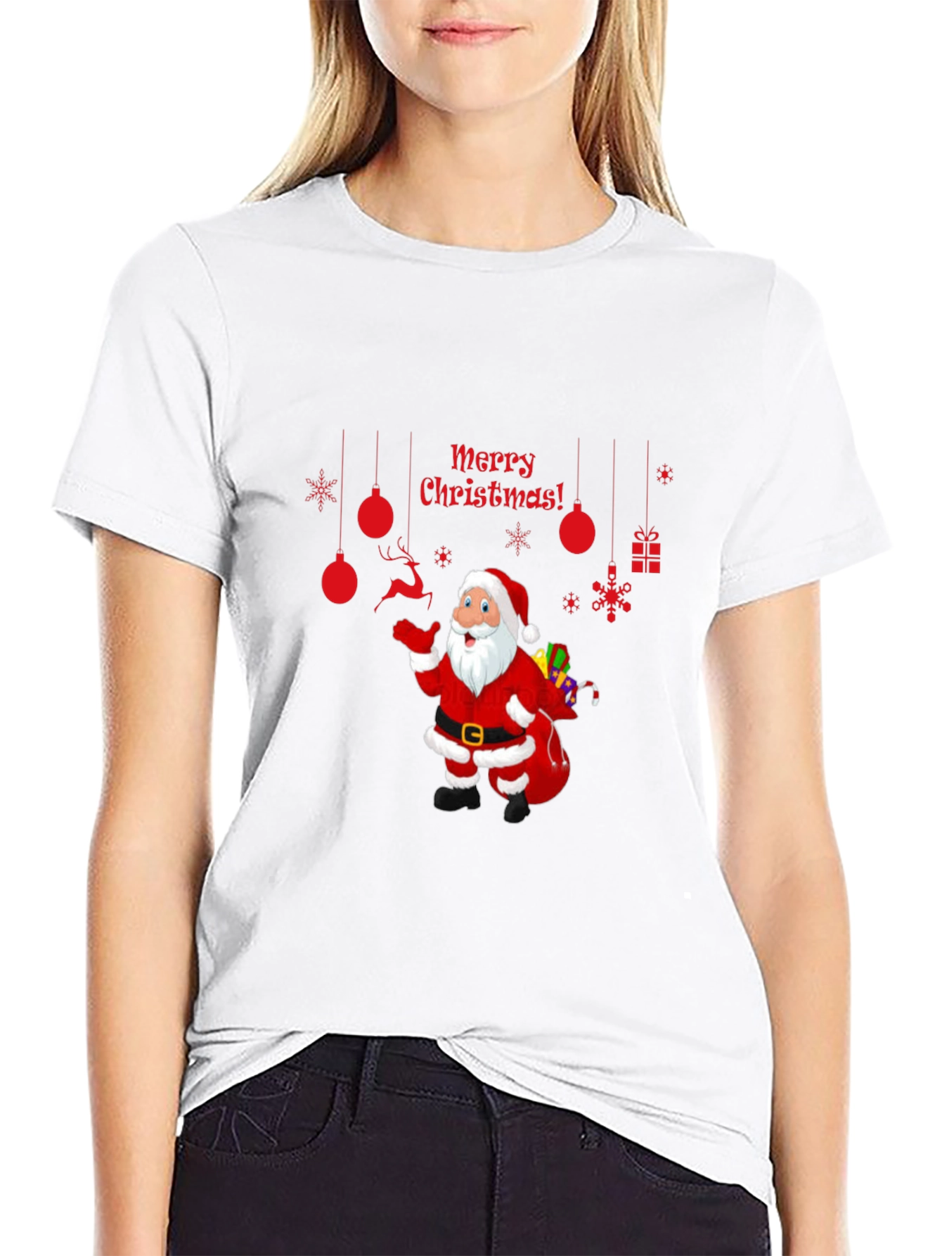 Festive Santa T-Shirt - Merry Christmas Graphic Tee