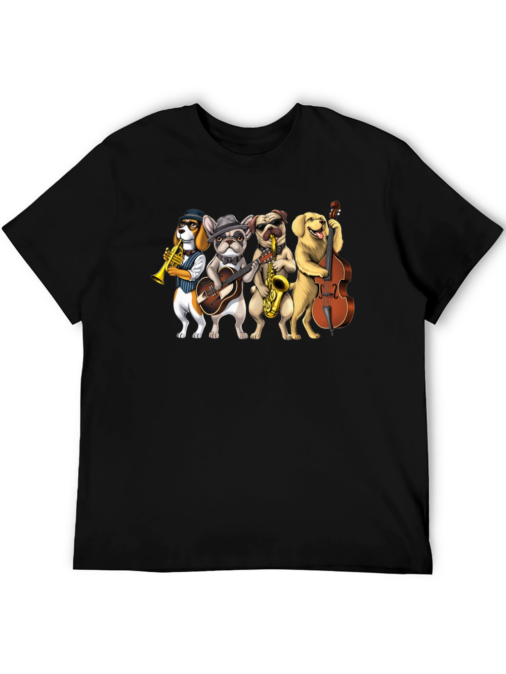 Musical Dogs Band Graphic T-Shirt