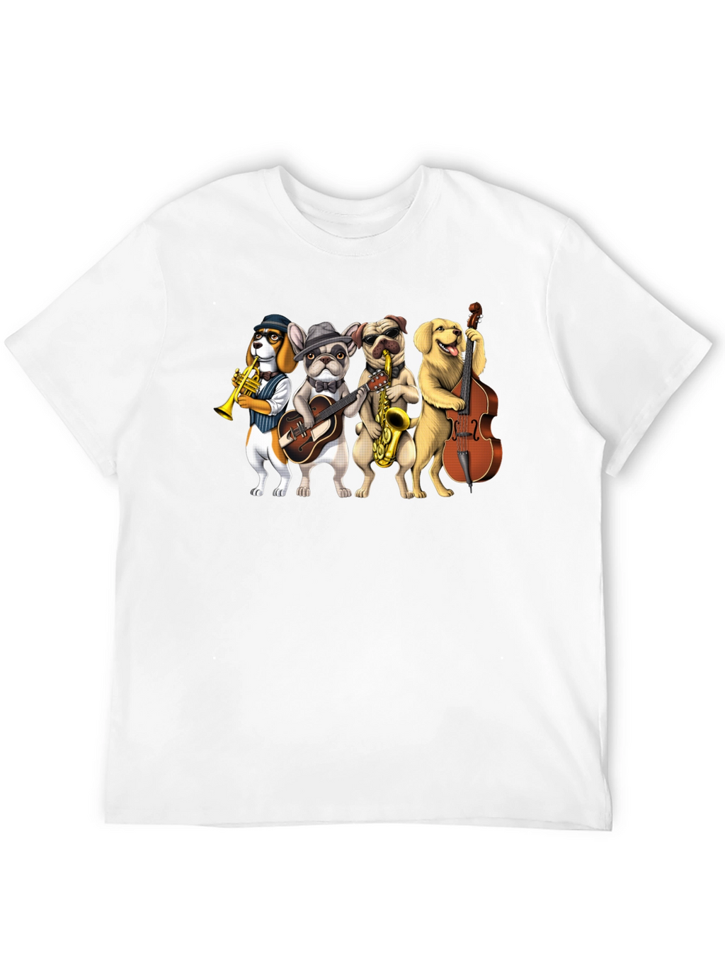 Musical Dogs Band Graphic T-Shirt