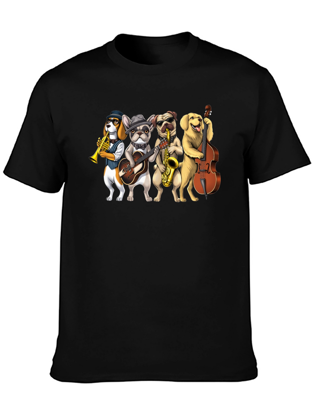 Musical Dogs Band Graphic T-Shirt