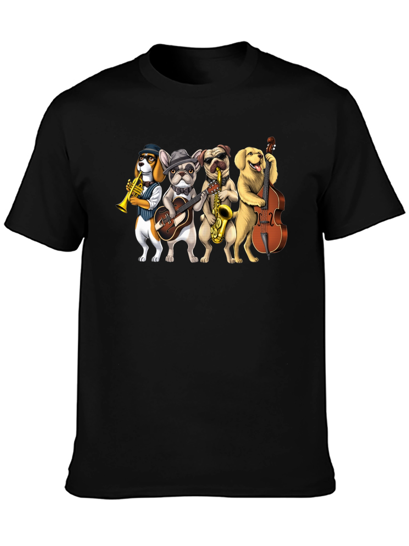Musical Dogs Band Graphic T-Shirt